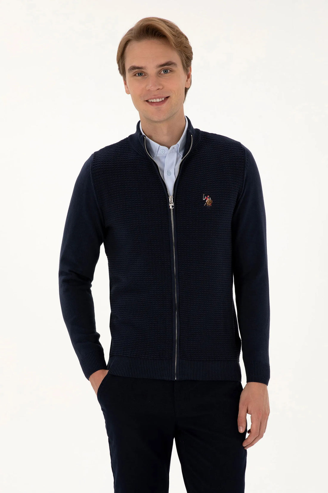 U.S. Polo Assn._Navy_Navy Zip Up Cardigan_G081SZ0TH0 2227188_VR033_01