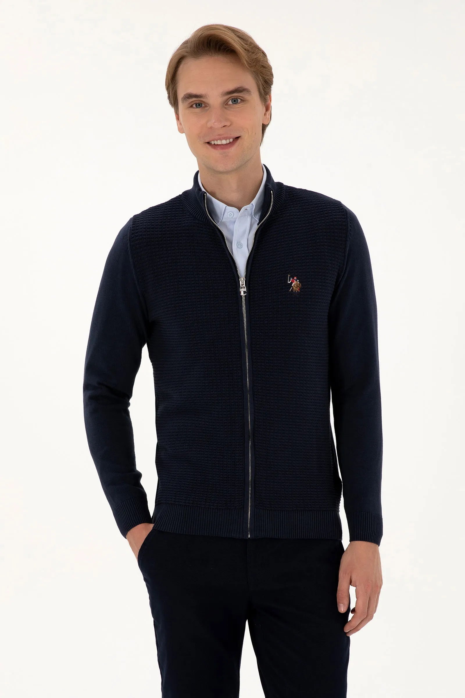 U.S. Polo Assn._Navy_Navy Zip Up Cardigan_G081SZ0TH0 2227188_VR033_01