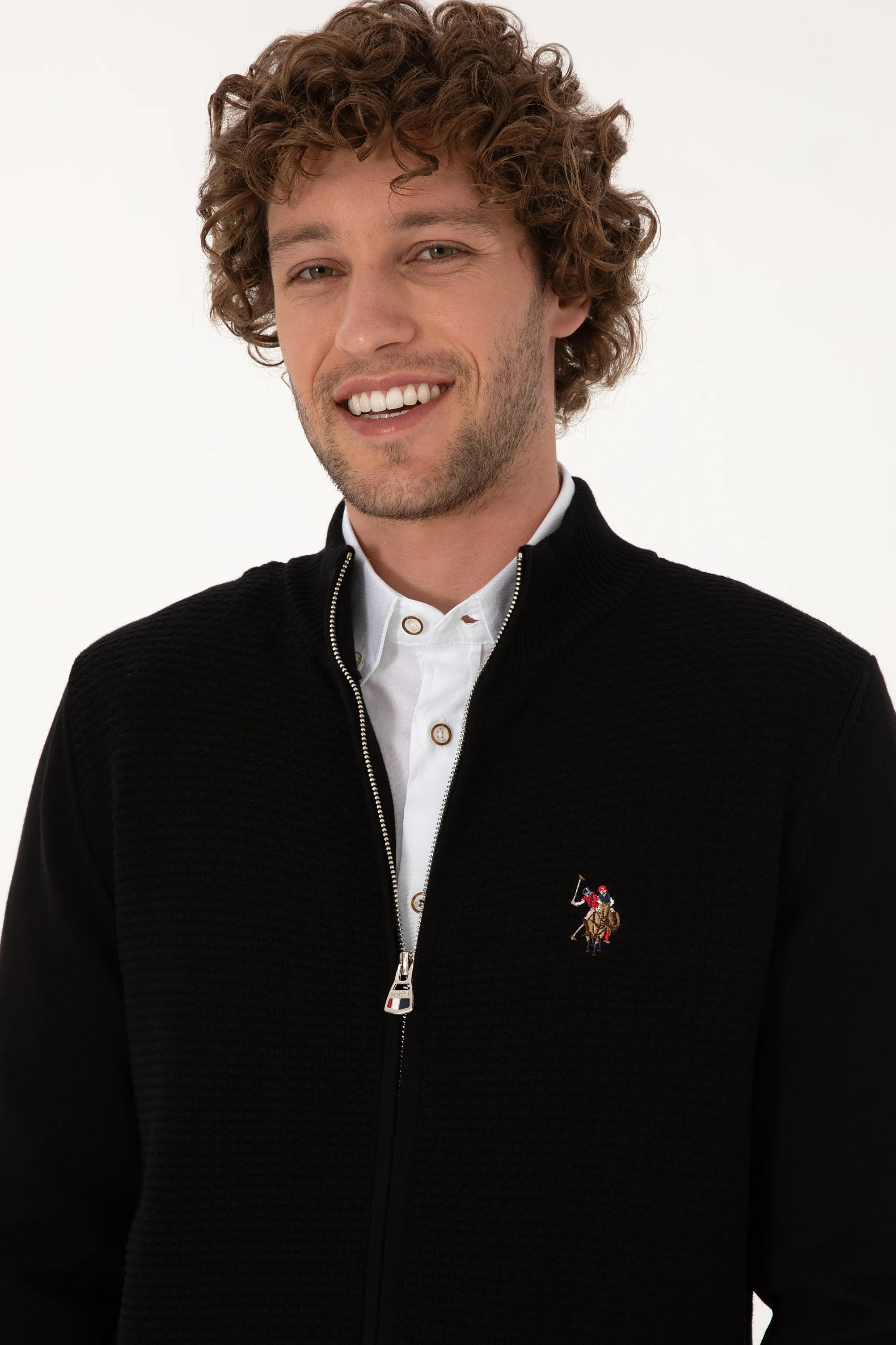 U.S. Polo Assn._Black_Black Zip Up Cardigan_G081SZ0TH0 2227188_VR046_02