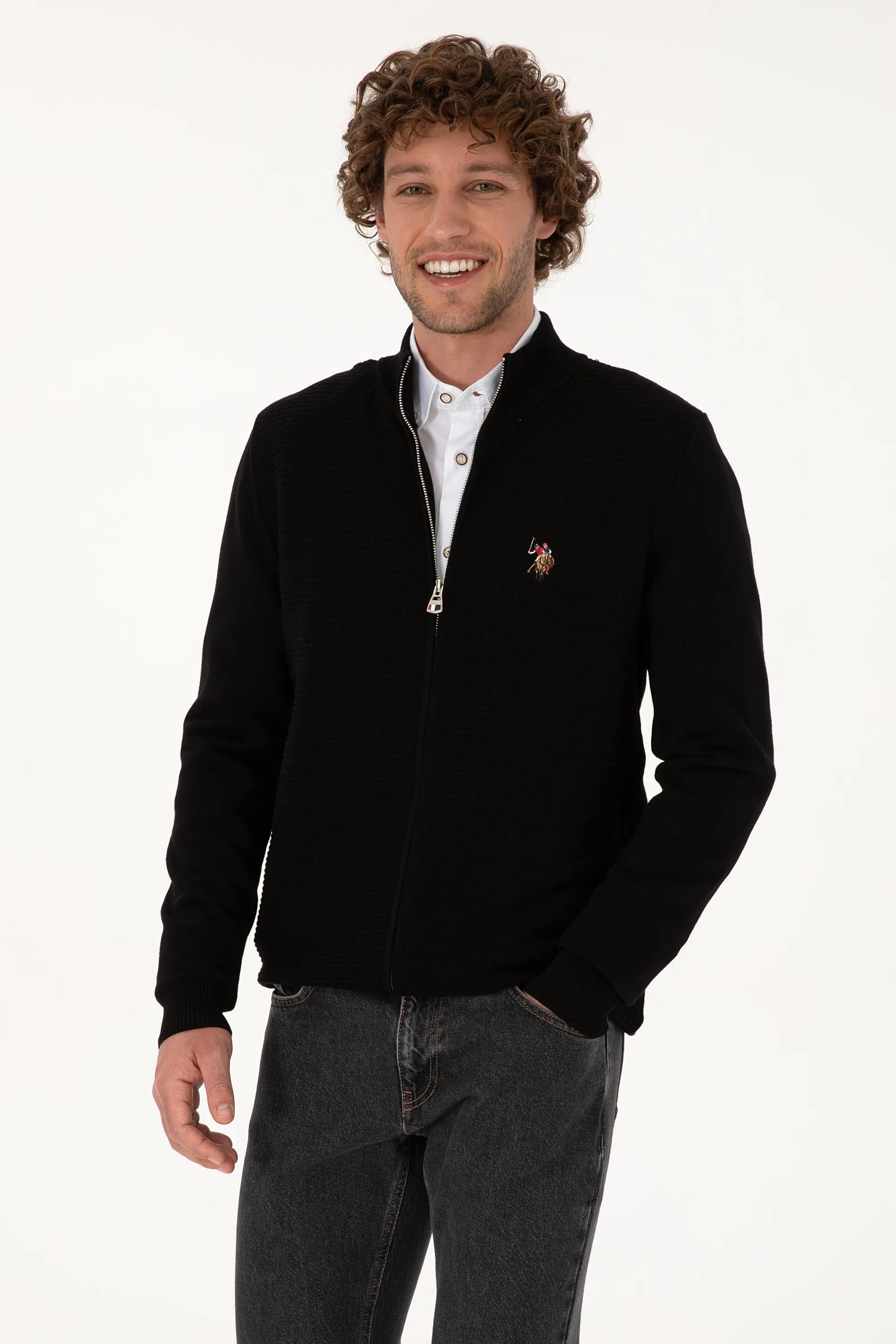 U.S. Polo Assn._Black_Black Zip Up Cardigan_G081SZ0TH0 2227188_VR046_03