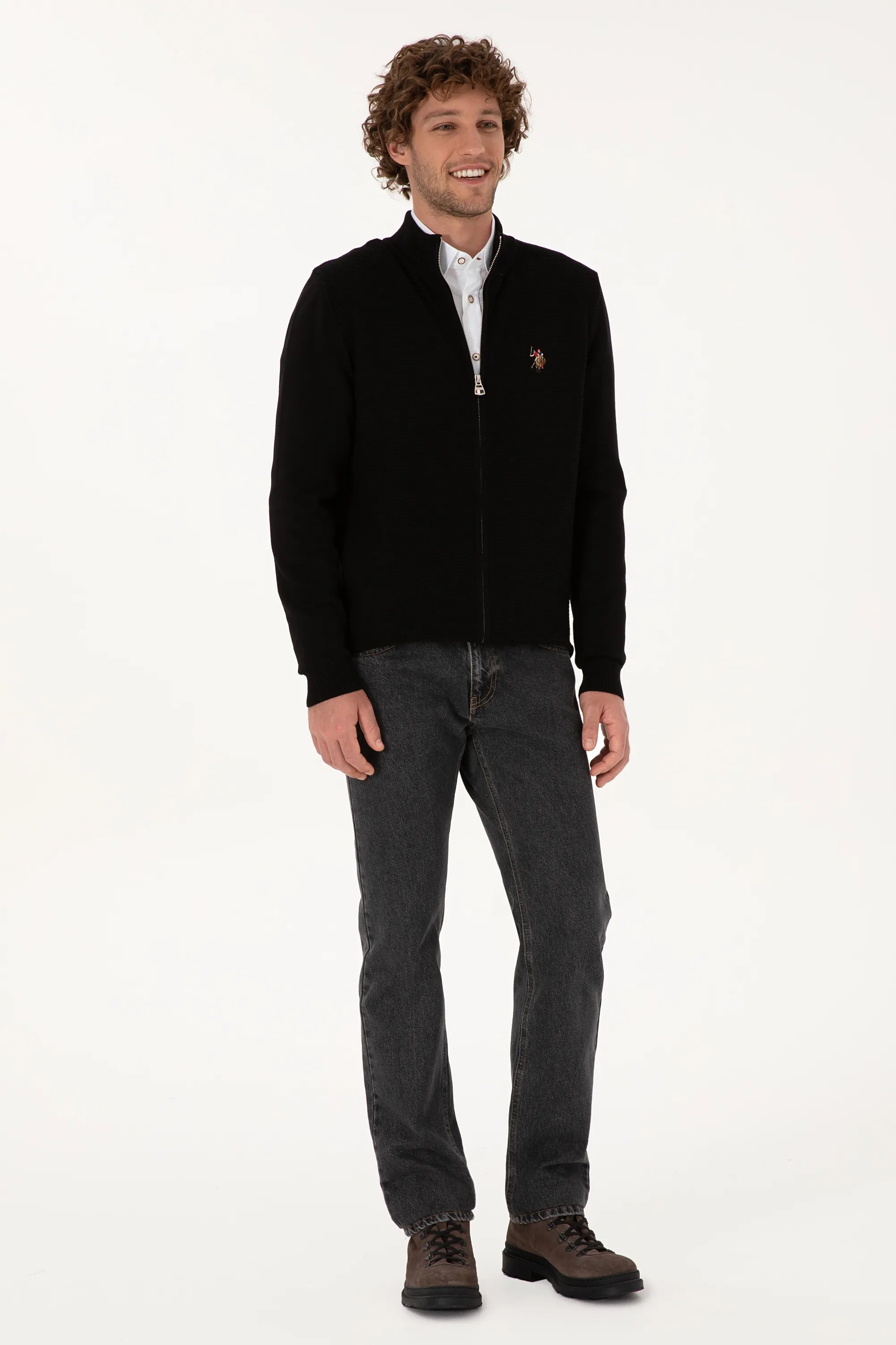 U.S. Polo Assn._Black_Black Zip Up Cardigan_G081SZ0TH0 2227188_VR046_04