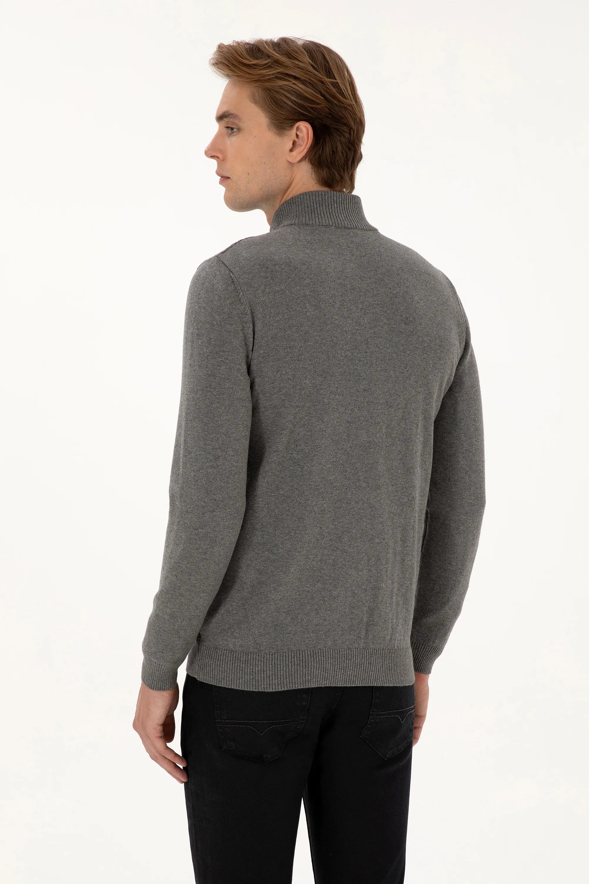 U.S. Polo Assn._Grey Melange_Grey Melange Knitting Cardigan_G081SZ0TH0 2227188_VR086_05