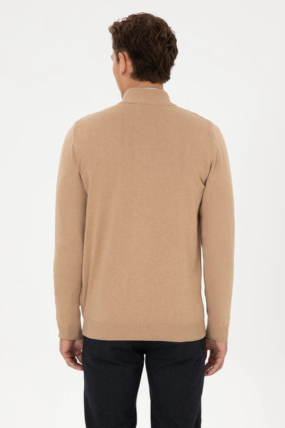 U.S. Polo Assn._Camel Melange_Camel Melange Zip Up Cardigan_G081SZ0TH0 2227188_VR122_05