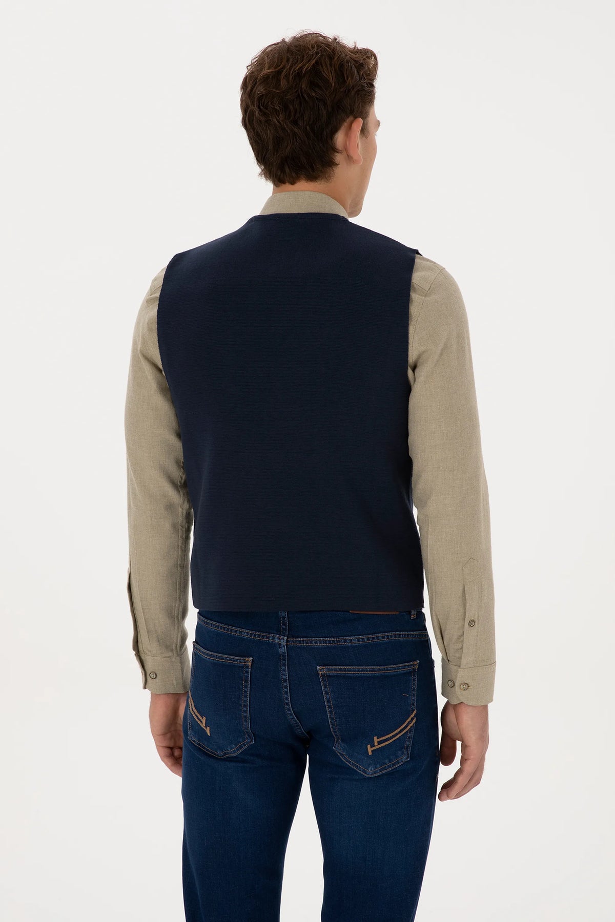 U.S. Polo Assn. Navy Men Navy Knitted Button Through Vest Jacket SKU: G081SZ0TH0 2236526_VR033 Image 05