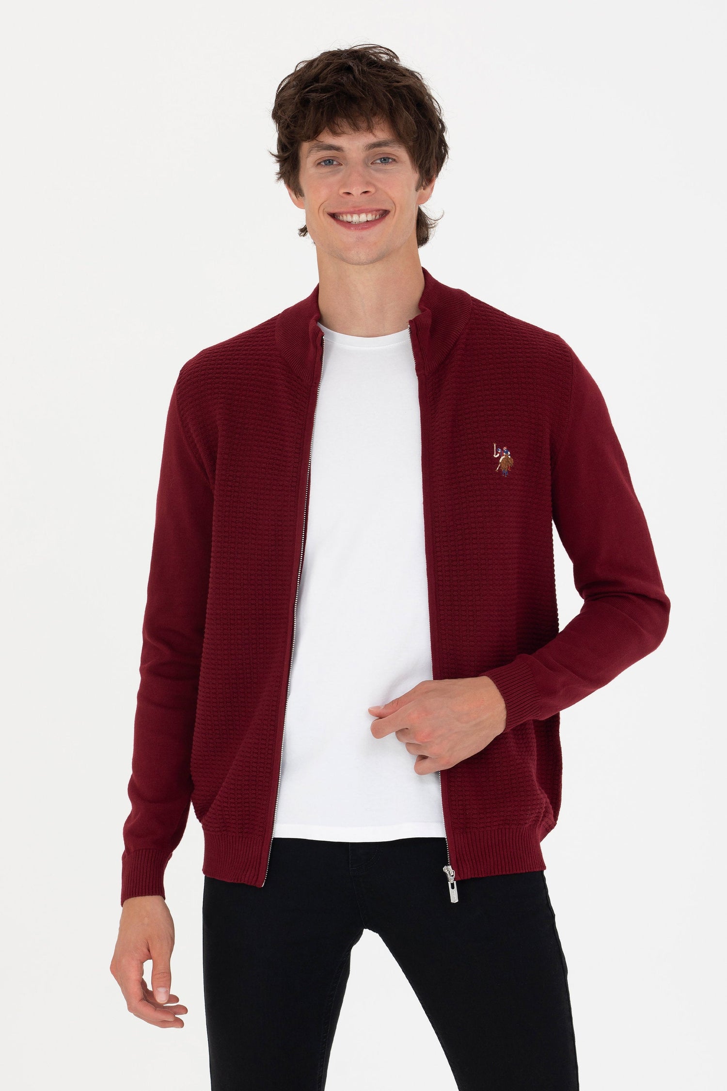 Maroon Zip-Up Knitted Cardigan_G081SZ0TH0 1629653_VR014_05