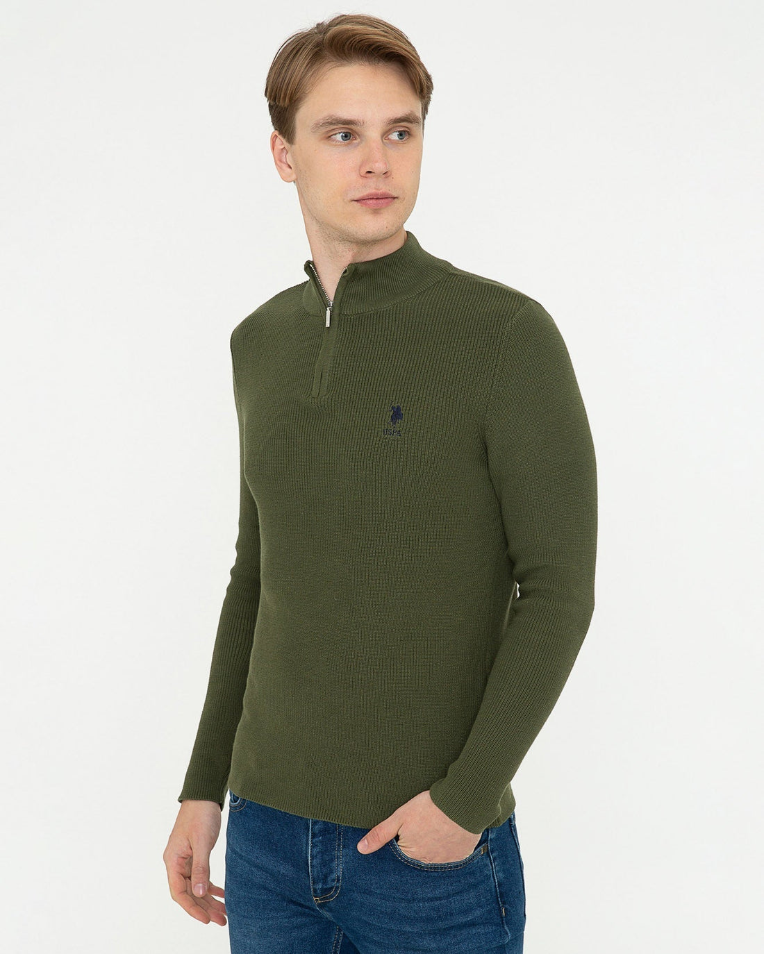 Kaki Knitting Jumper U.S. Polo Assn.