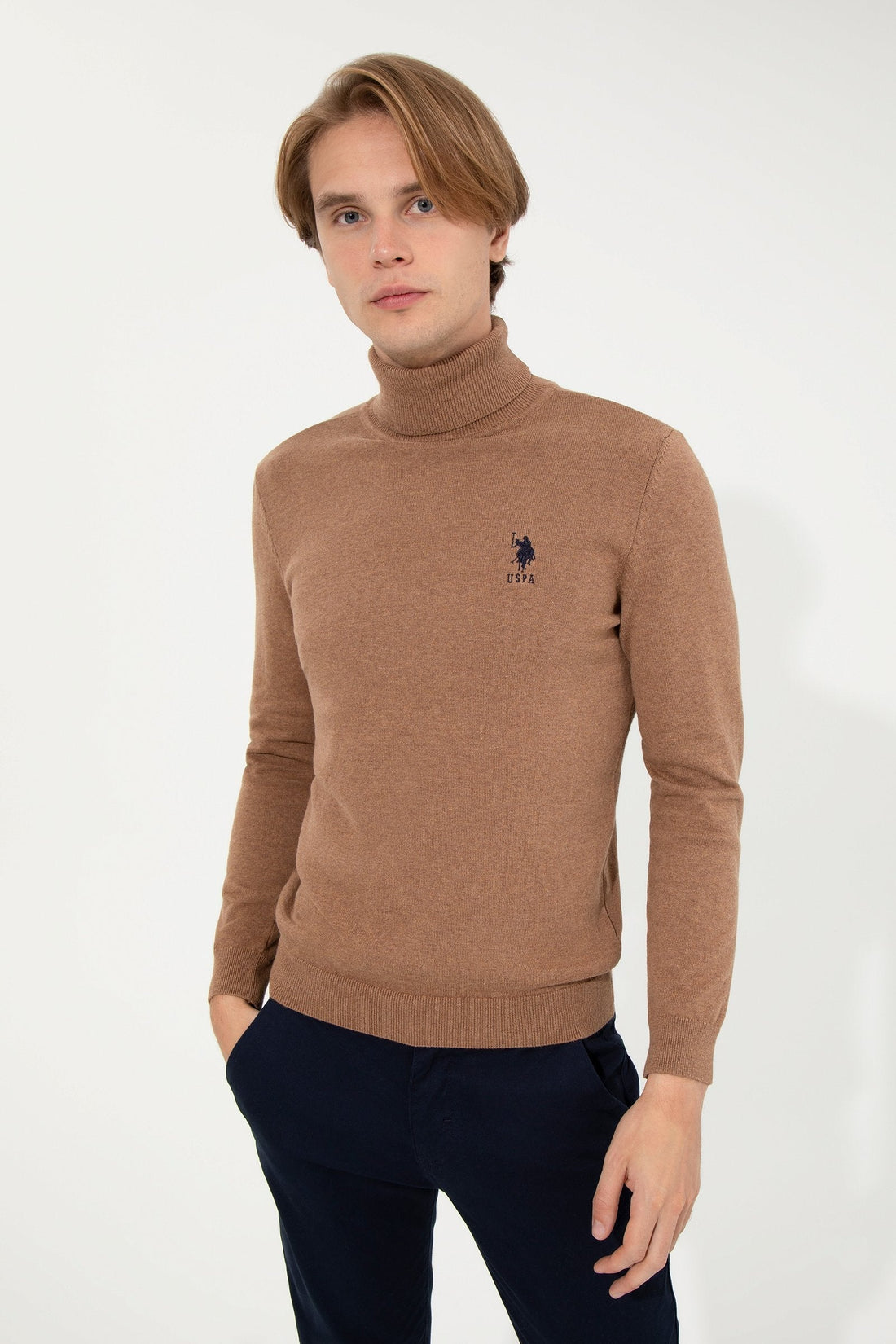 Brown Knitting Jumper U.S. Polo Assn.