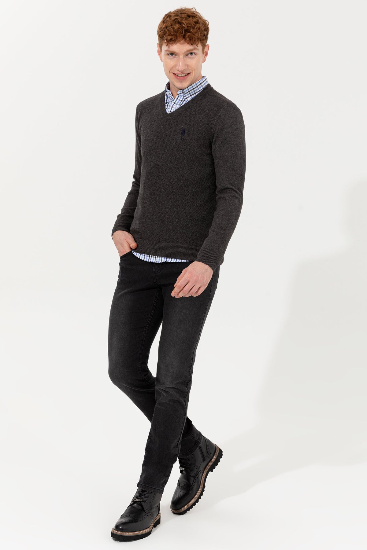 Dark Grey Knitting Jumper U.S. Polo Assn.