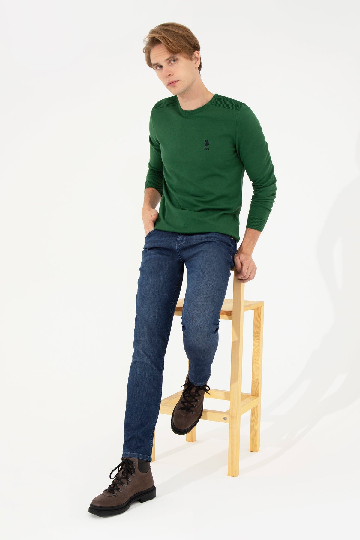 Green Knitting Jumper U.S. Polo Assn.