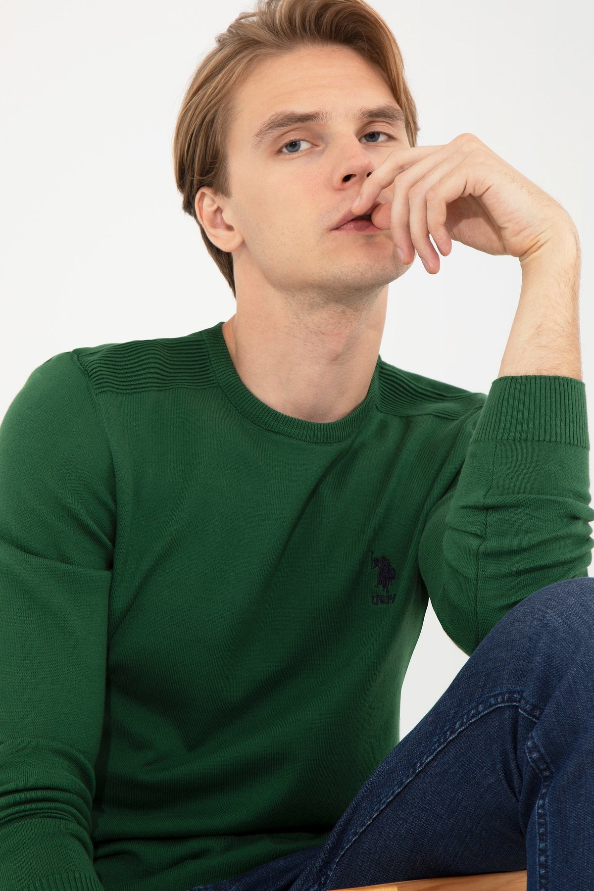 Green Knitting Jumper U.S. Polo Assn.