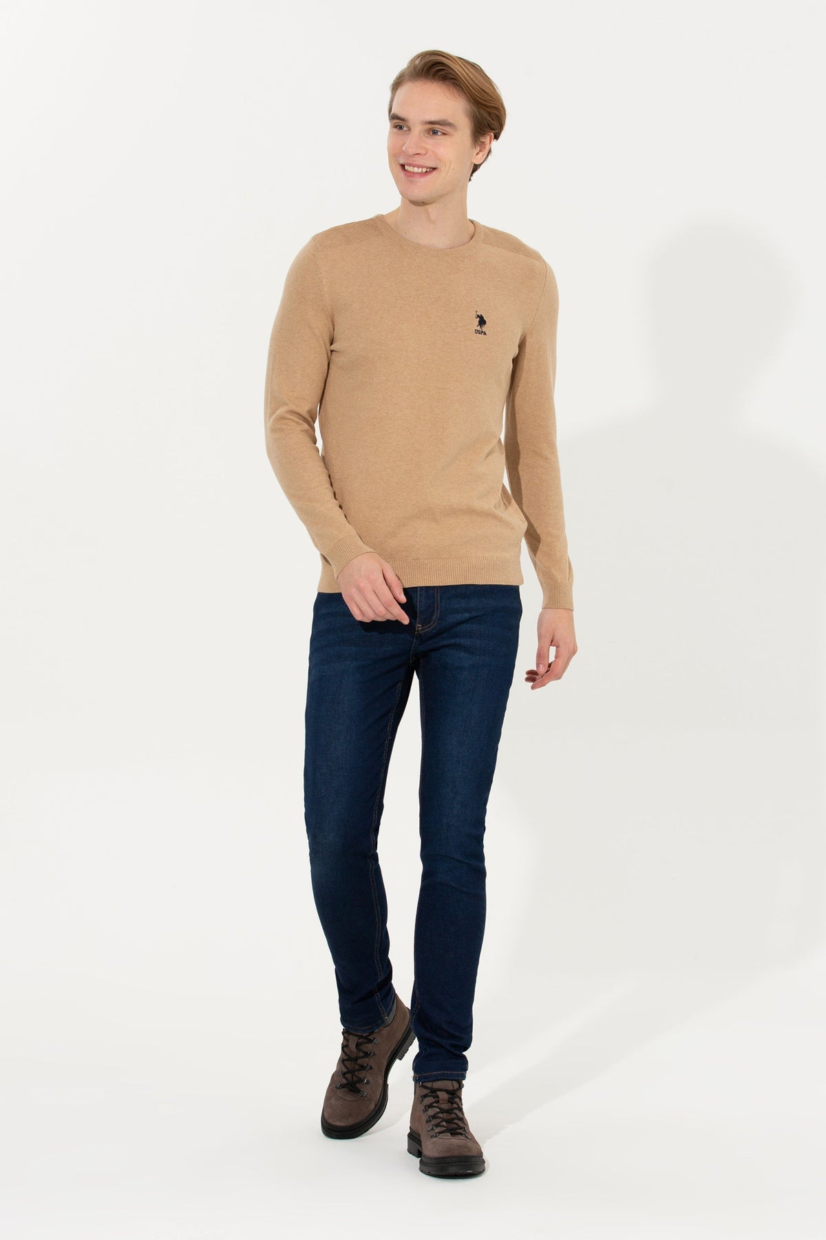 Beige Knitting Jumper U.S. Polo Assn.