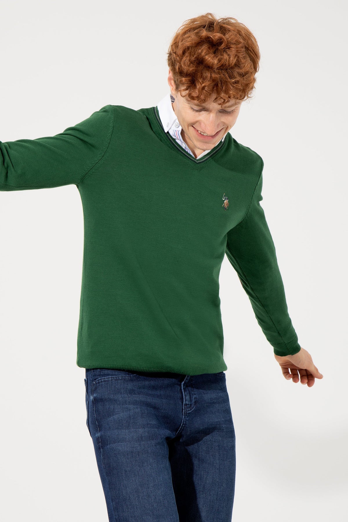 Green Knitting Jumper U.S. Polo Assn.