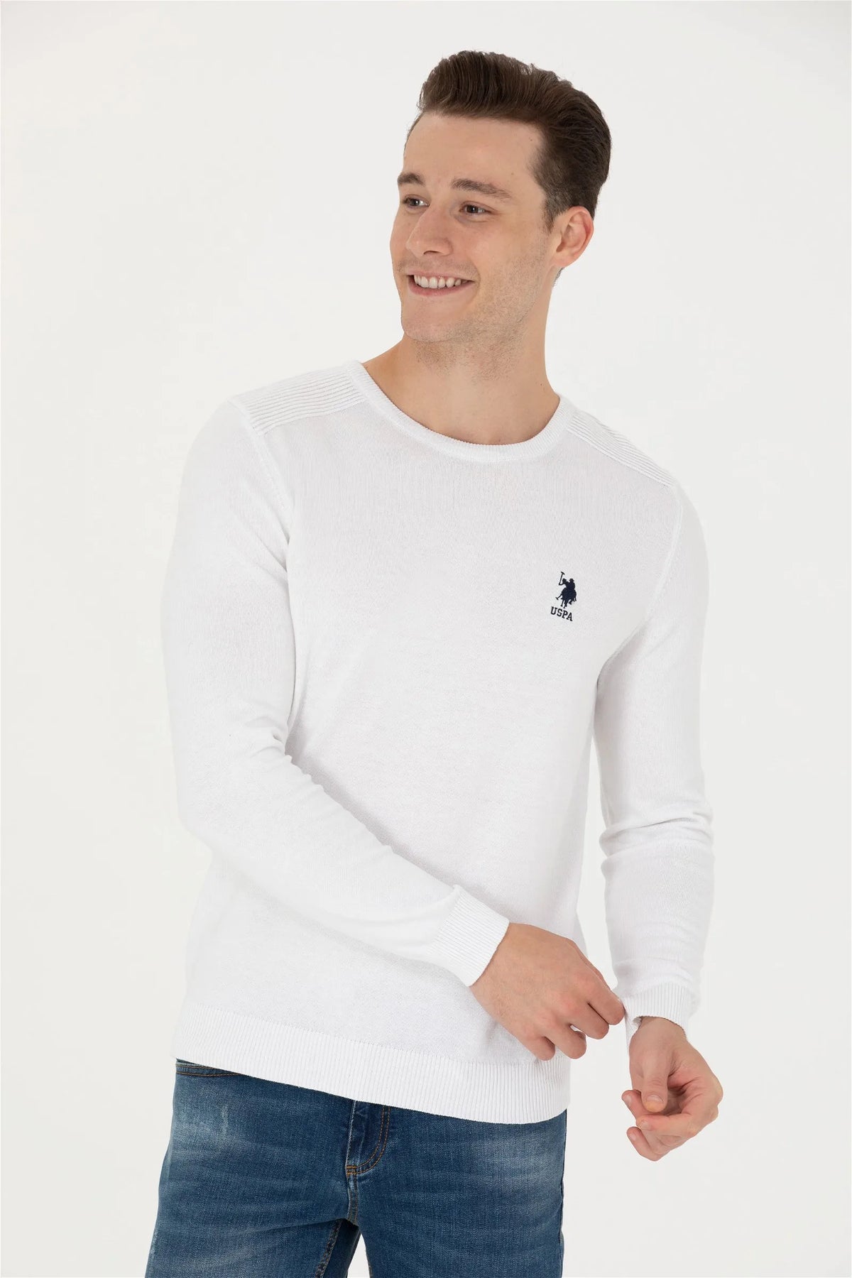 U.S. Polo Assn. White Men White Long Sleeve T-Shirt SKU: G081SZ0TK0 1629680_VR013 Image 01