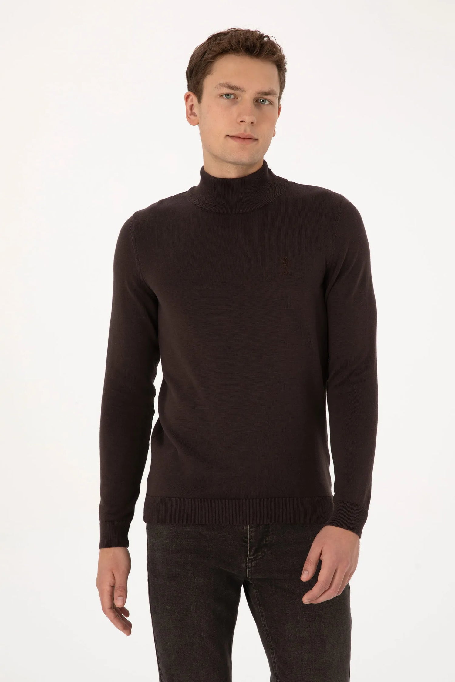 U.S. Polo Assn._Dark Brown_Dark Brown Turtle-neck Pullover_G081SZ0TK0 2226849_VR084_01