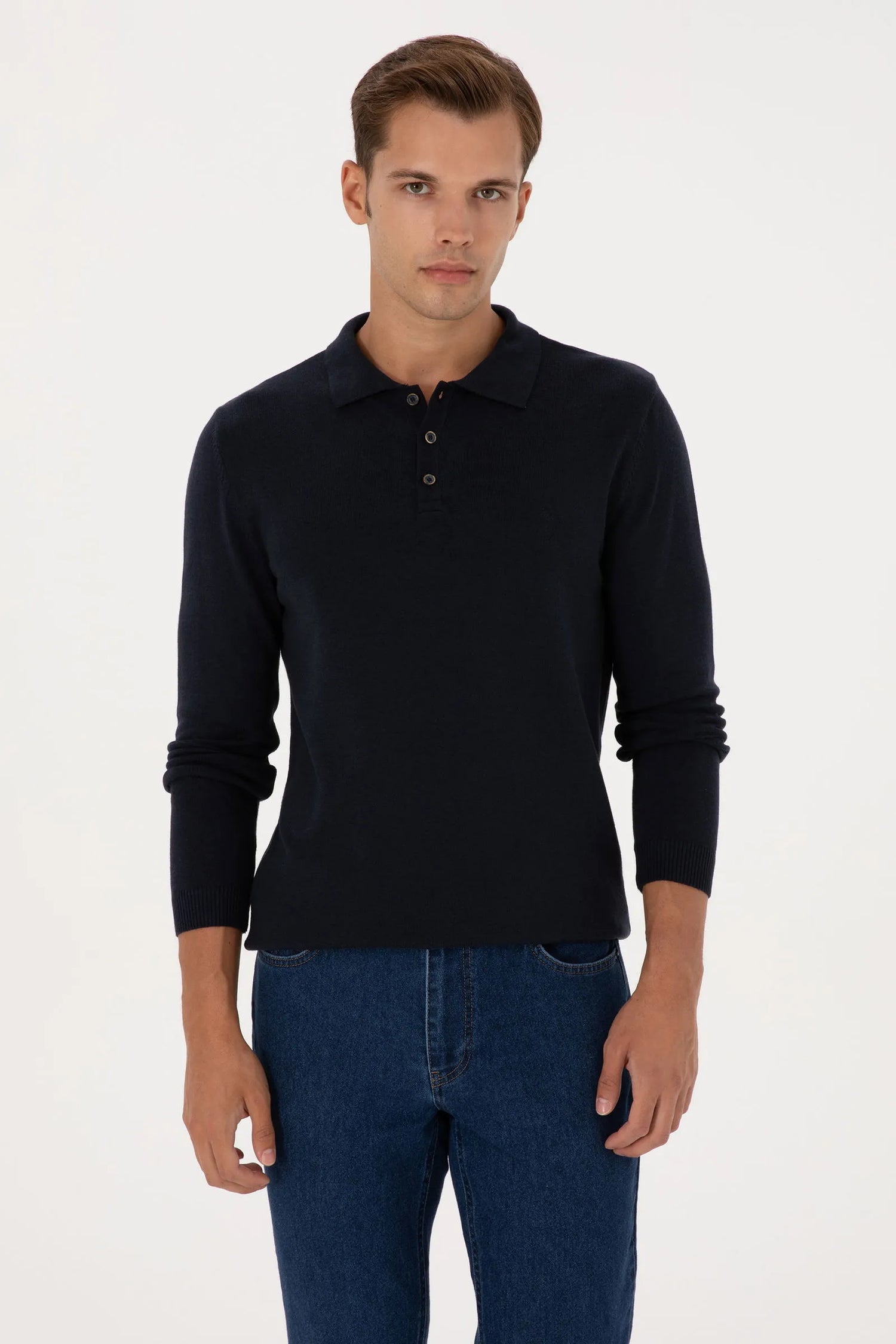 U.S. Polo Assn._Navy_Navy Long Sleeve Polo Shirt_G081SZ0TK0 2227111_VR033_01