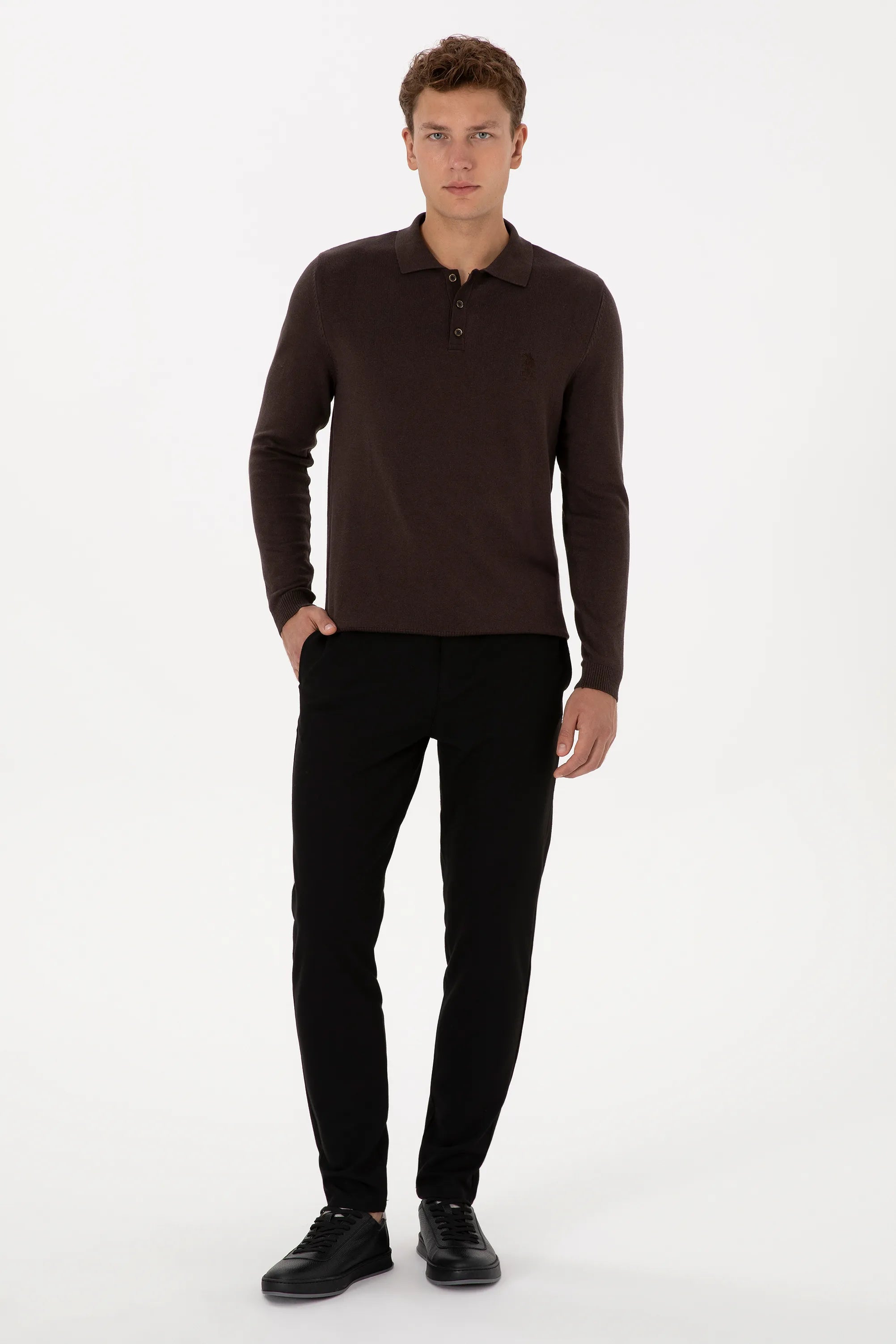 U.S. Polo Assn._Dark Brown_Dark Brown Long Sleeve Polo Shirt_G081SZ0TK0 2227111_VR084_04