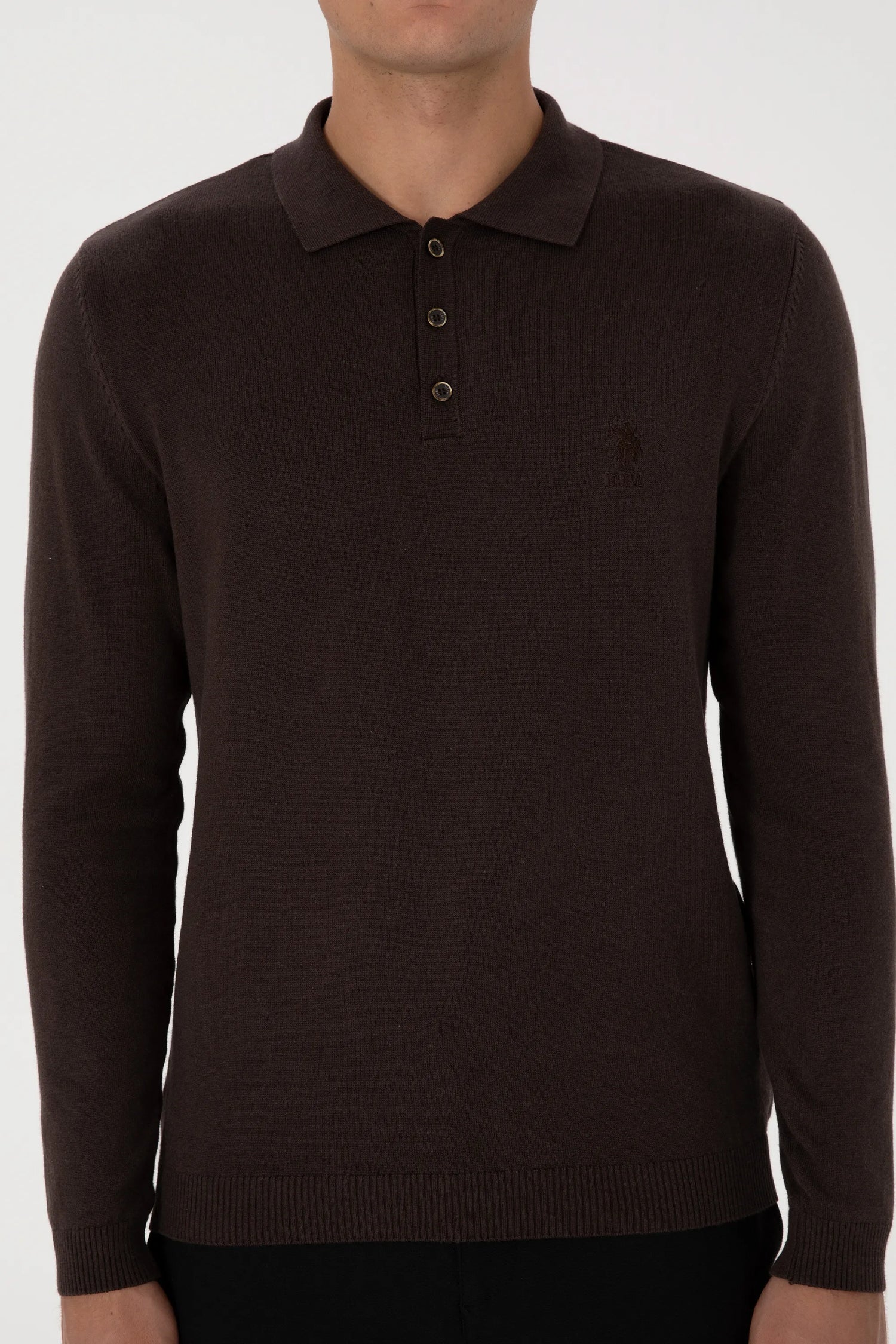 U.S. Polo Assn._Brown_Dark Brown Long Sleeve Polo Shirt_G081SZ0TK0 2227111_VR084_06