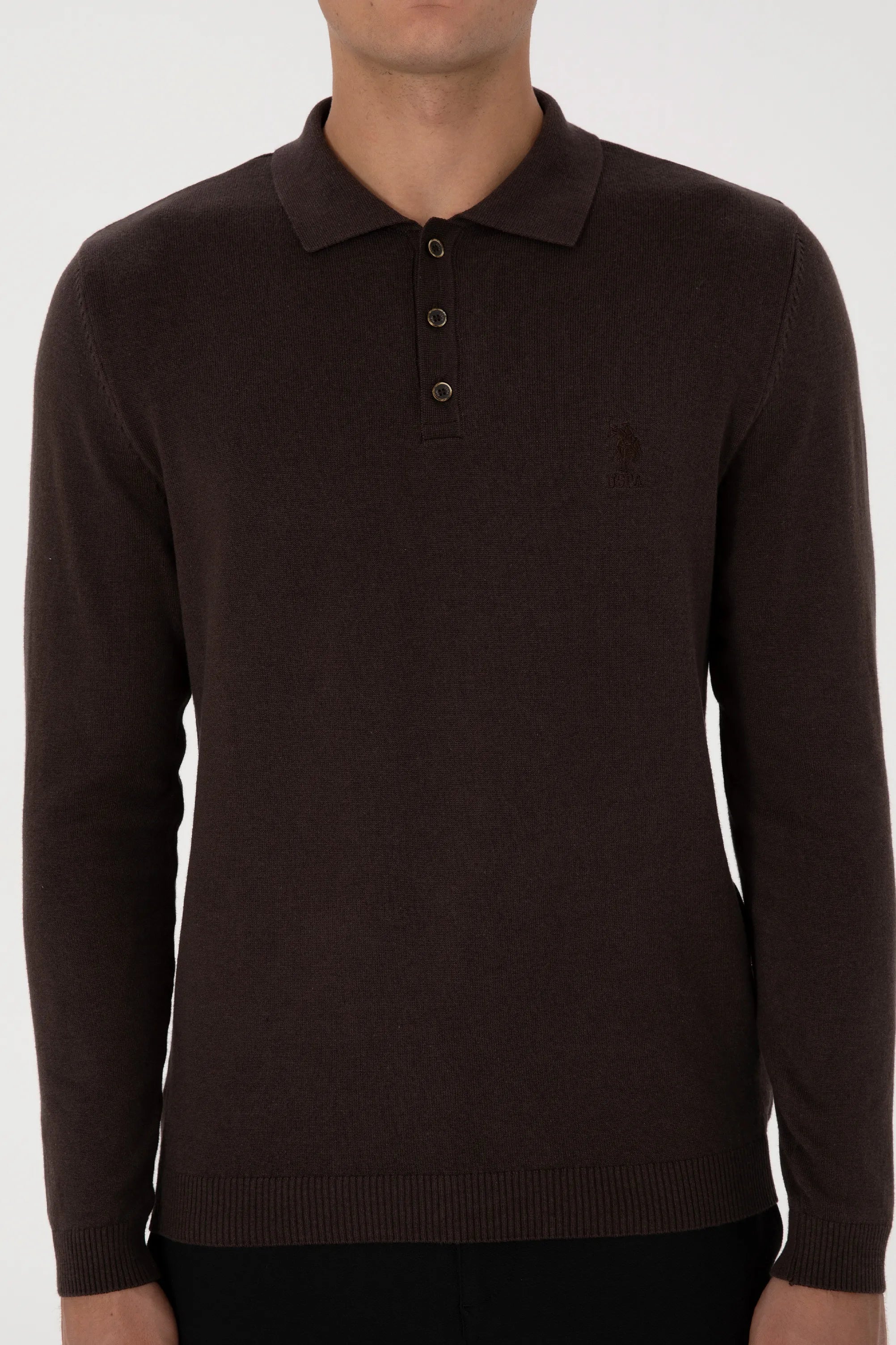 U.S. Polo Assn._Brown_Dark Brown Long Sleeve Polo Shirt_G081SZ0TK0 2227111_VR084_06