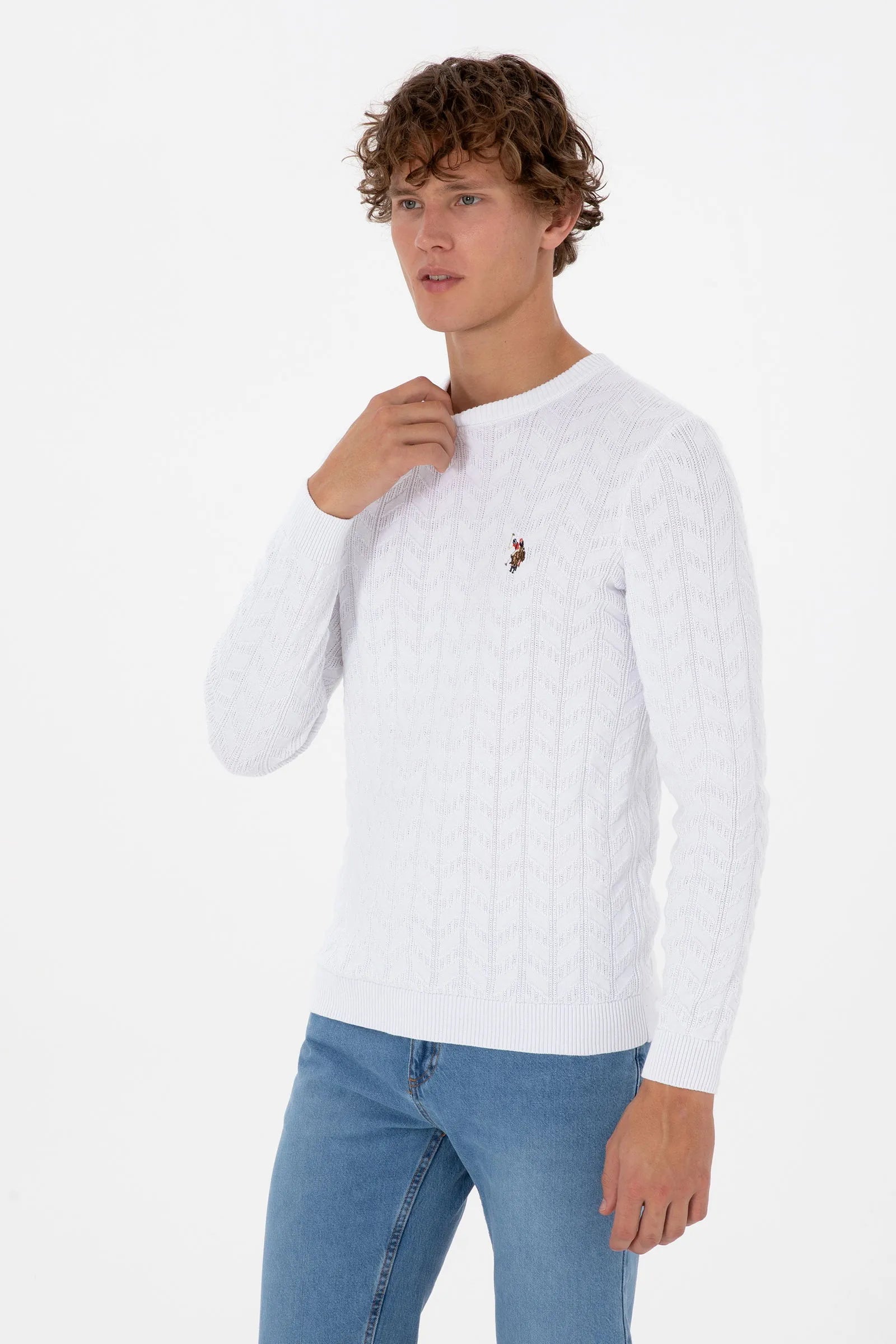 U.S. Polo Assn._White_White Knitted Pullover_G081SZ0TK0 2227375_VR013_01