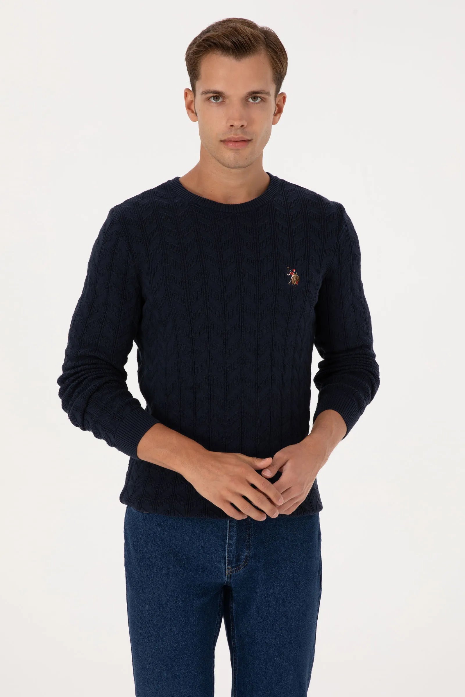 U.S. Polo Assn._Navy_Navy Knitted Pullover_G081SZ0TK0 2227375_VR033_01