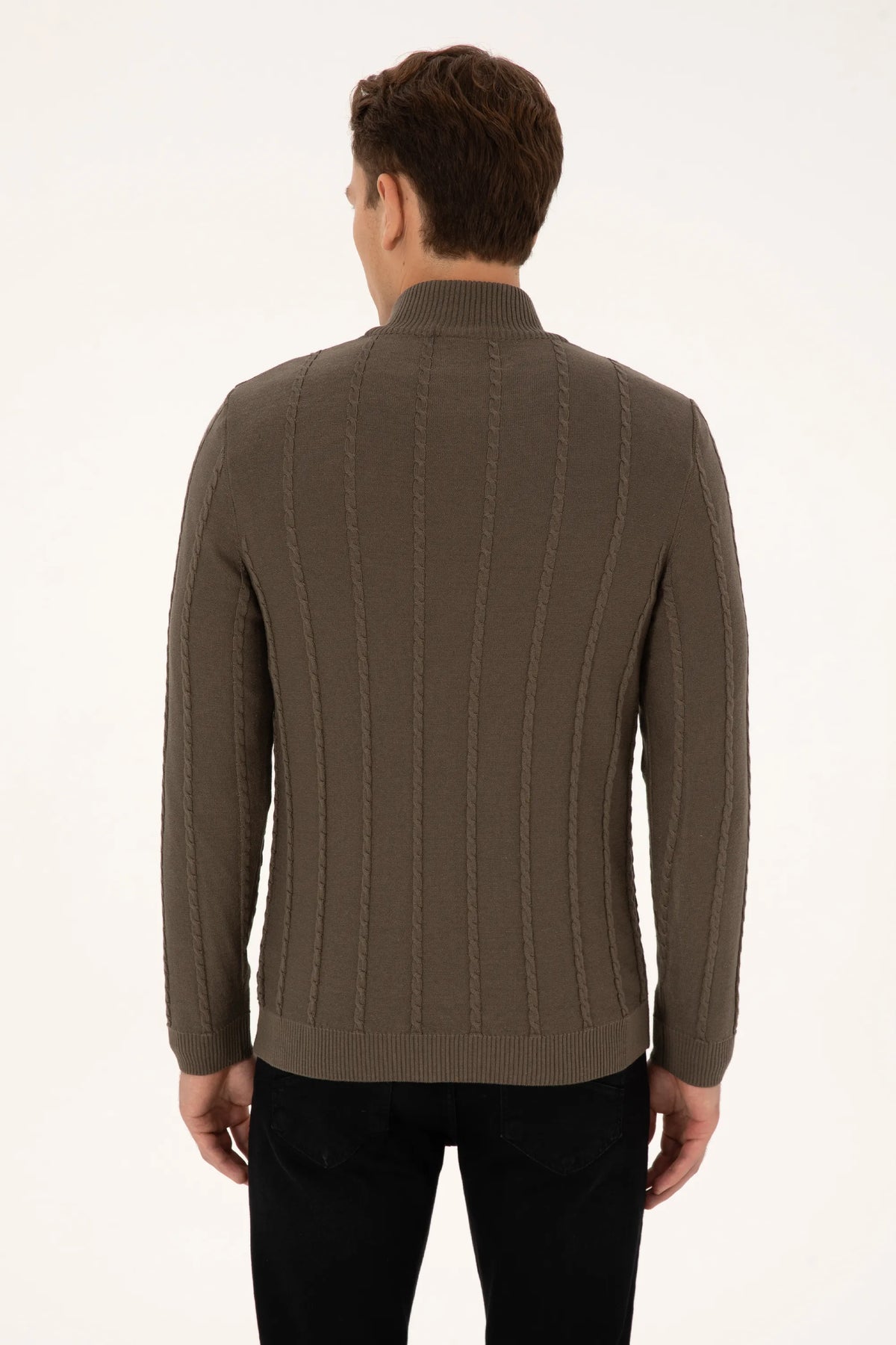 U.S. Polo Assn. Mink Men Mink Half Zip Ribbed Knitted Pullover SKU: G081SZ0TK0 2234731_VR052 Image 05