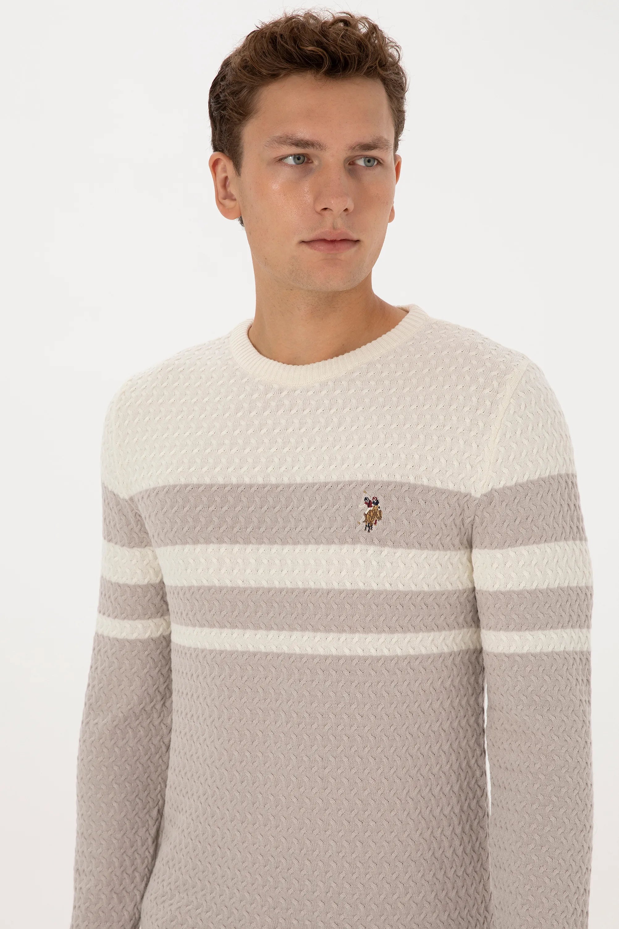 U.S. Polo Assn._Stone_Stone Sweater With Design_G081SZ0TK0 2235801_VR049_02