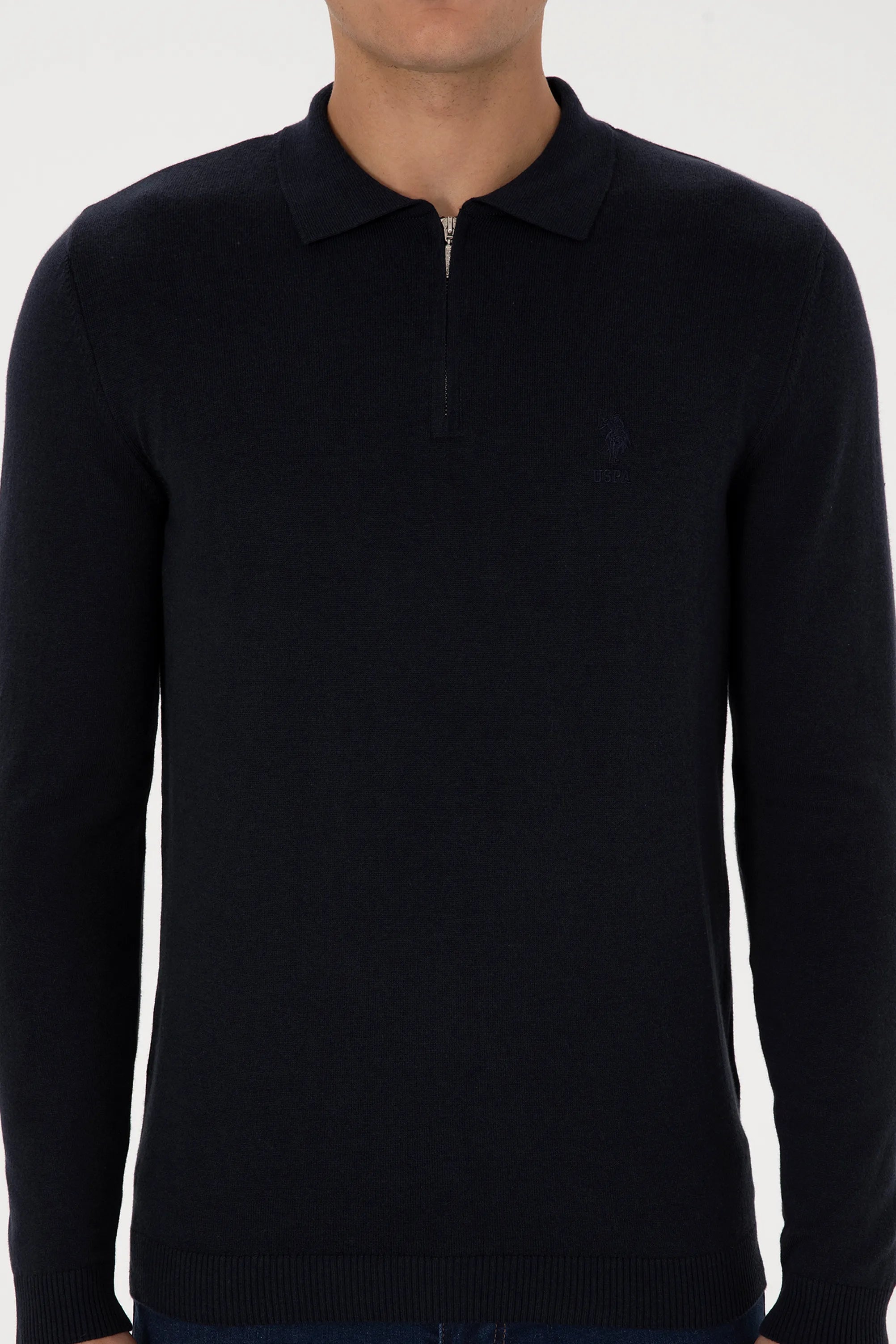 U.S. Polo Assn._Navy_Navy Polo Shirt With Zipper_G081SZ0TK0 2236535_VR033_06