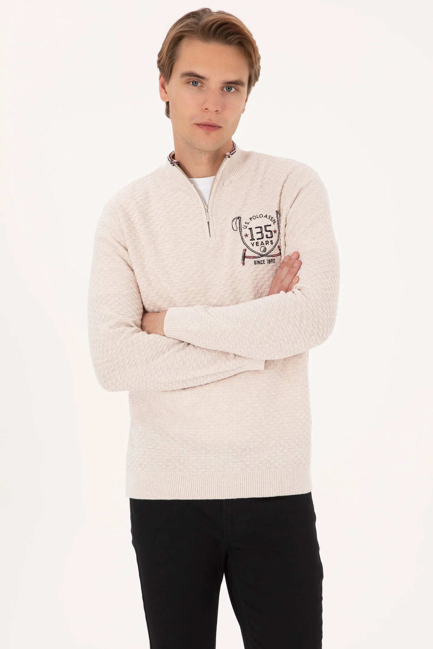 U.S. Polo Assn._Cream Color Me_Cream Color Me Sweater With Zipper_G081SZ0TK0 2246552_VR159_01