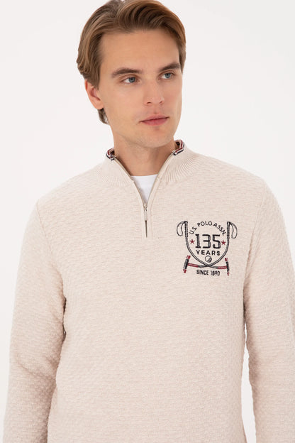 U.S. Polo Assn._Cream Color Me_Cream Color Me Sweater With Zipper_G081SZ0TK0 2246552_VR159_02