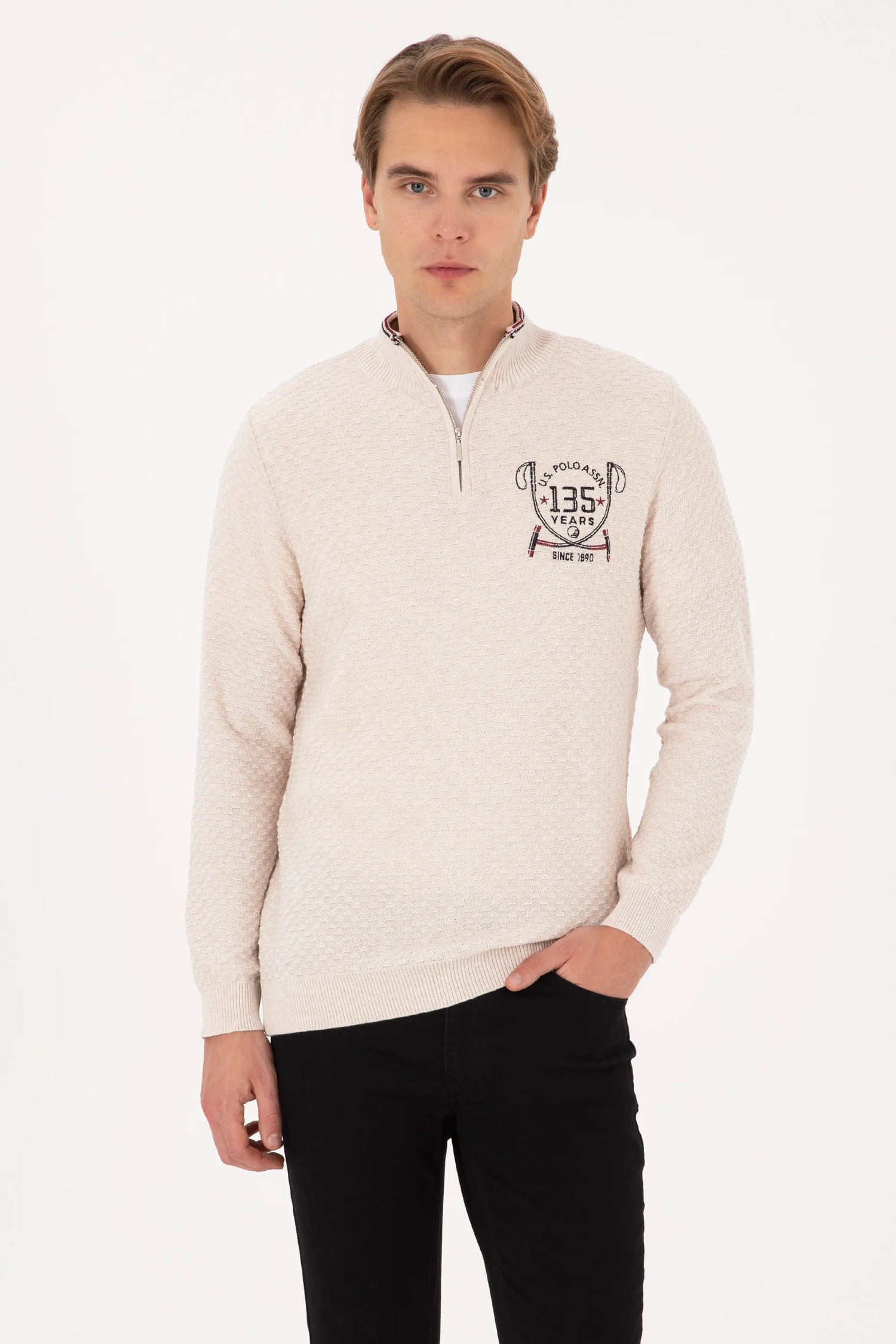 U.S. Polo Assn._Cream Color Me_Cream Color Me Sweater With Zipper_G081SZ0TK0 2246552_VR159_03