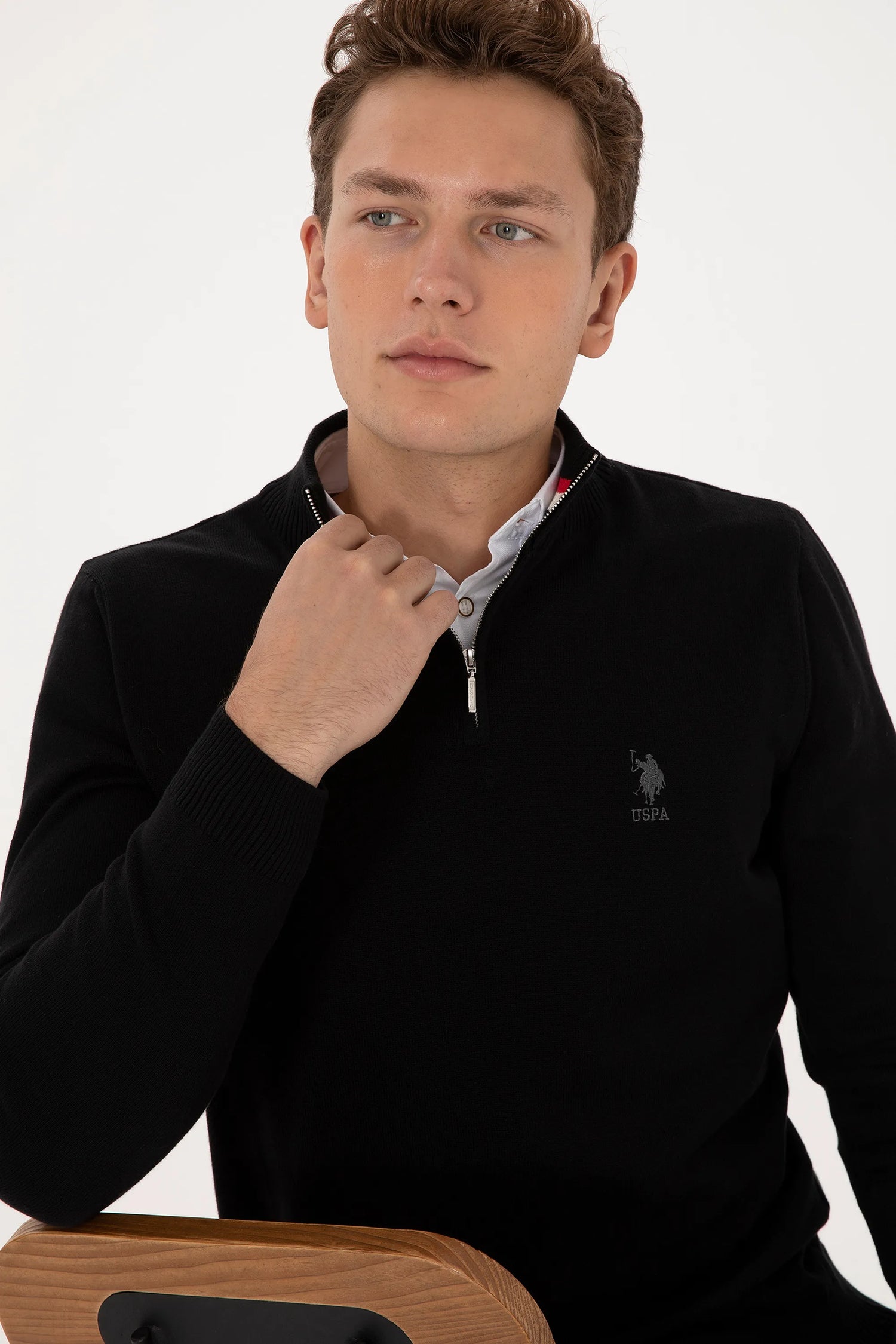 U.S. Polo Assn._Black_Black Pullover With Zipper_G081SZ0TK0 2334906_VR046_02