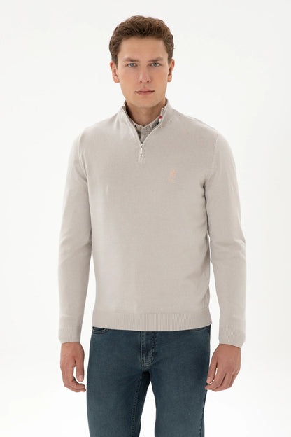 U.S. Polo Assn._Stone_Stone Pullover With Zipper_G081SZ0TK0 2334906_VR049_03