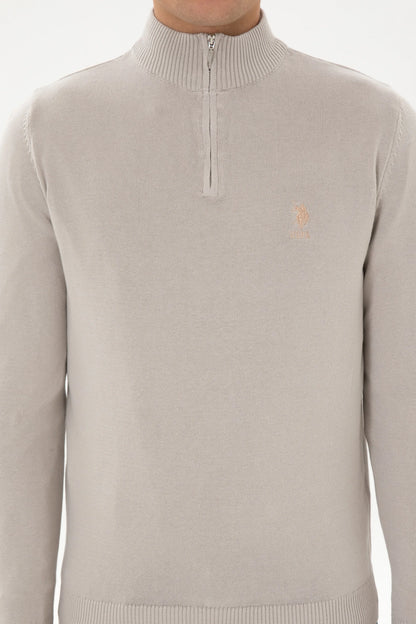 U.S. Polo Assn._Stone_Stone Pullover With Zipper_G081SZ0TK0 2334906_VR049_06