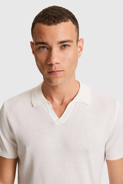 U.S. Polo Assn. Cream Men Cream Short Sleeve Knitted Polo Shirt SKU: G081SZ0TK0 PU-12925_VR071 Image 02
