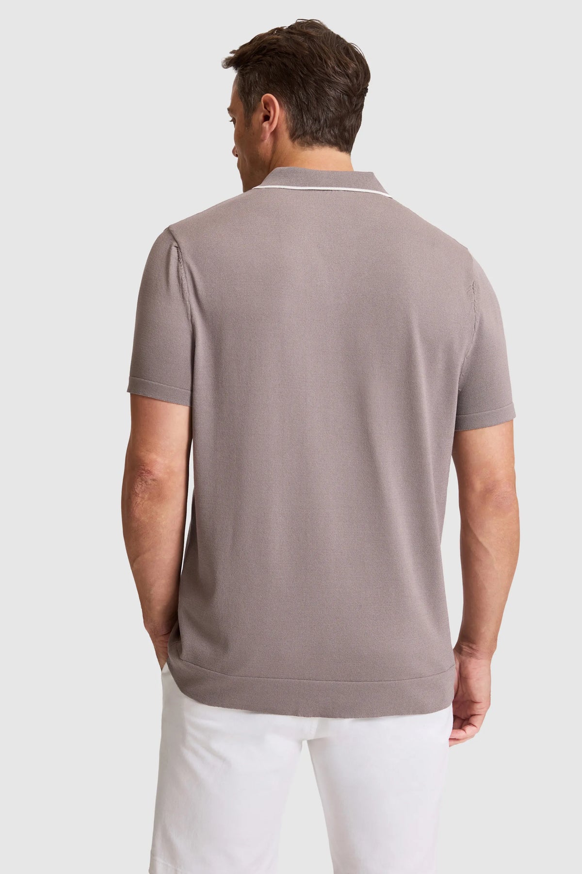 U.S. Polo Assn. Grey Men Grey Short Sleeve Tipped Collar Polo Shirt SKU: G081SZ0TK0 PU-9402_VR024 Image 05