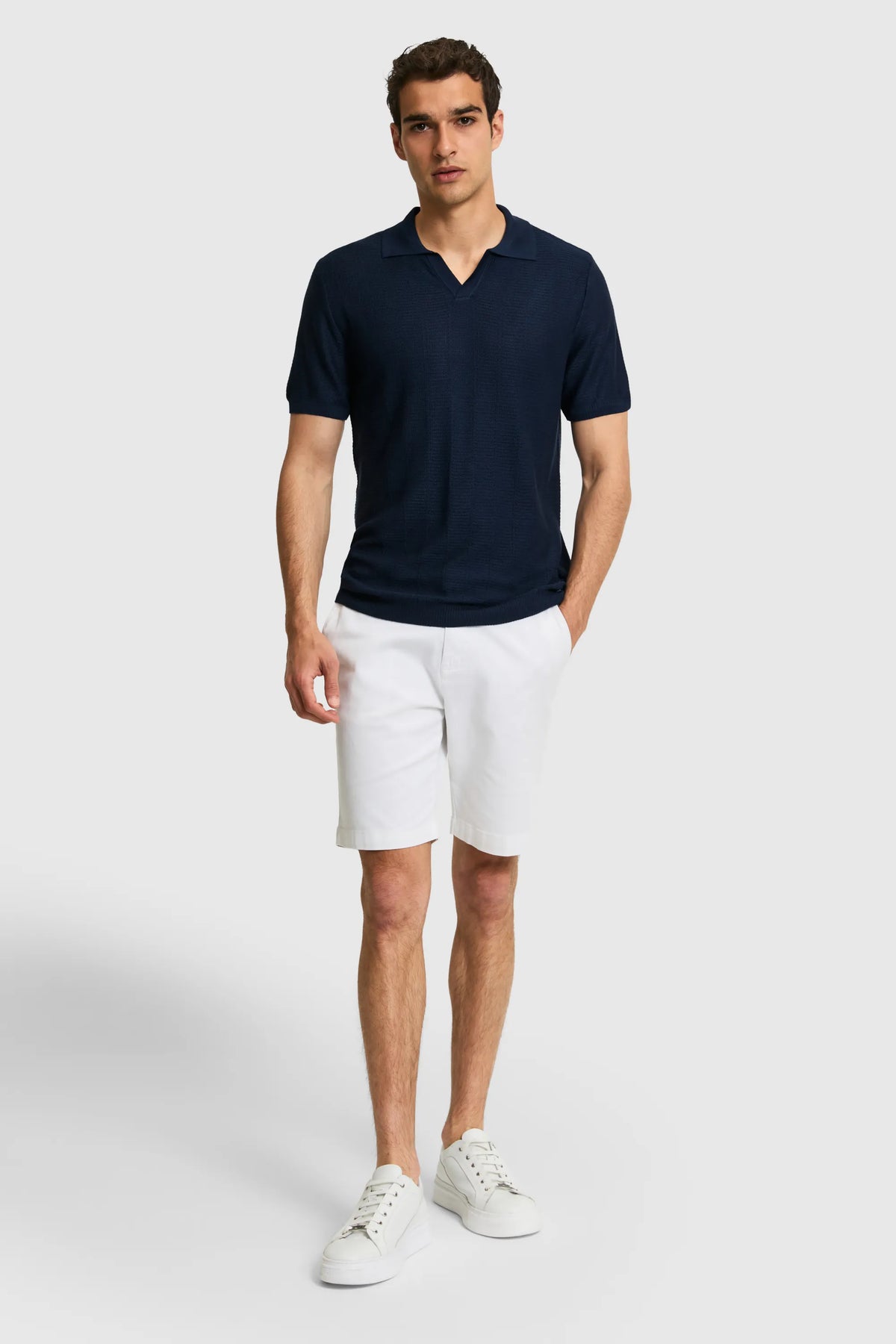 U.S. Polo Assn. Navy Men Navy Short Sleeve Knitted Open Collar Polo Shirt SKU: G081SZ0TK0 PU-9406_VR033 Image 04