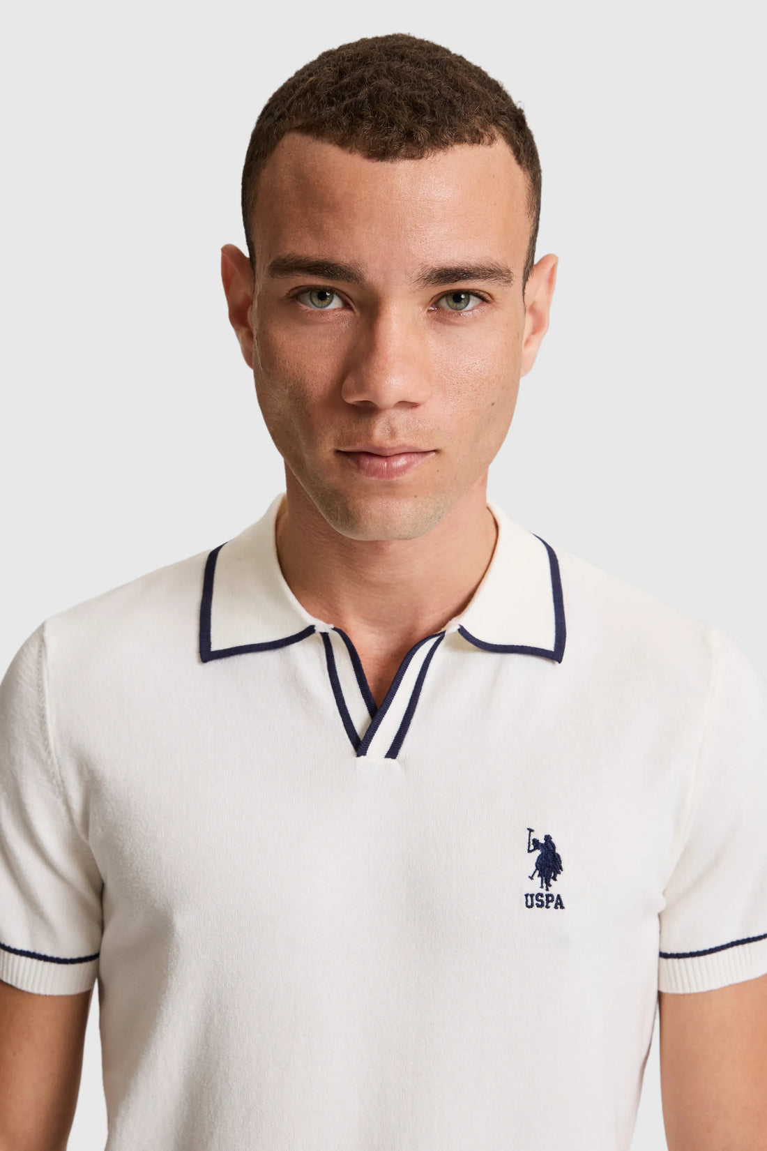 U.S. Polo Assn. Pearl Men Pearl Short Sleeve Tipped Collar Polo Shirt SKU: G081SZ0TK0 PU-9469_VR256 Image 02