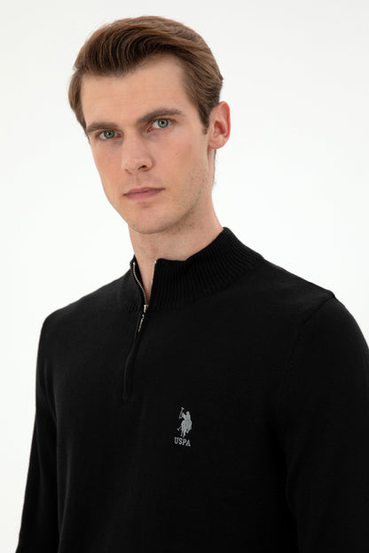 Black Pullover with Collar Zipper_G081SZ0TK0 1954980_VR046_02