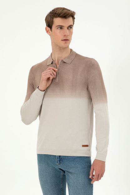 Multi-Color Ombre Knitwear Polo Shirt_G081SZ0TK0 1955036_VR049_01