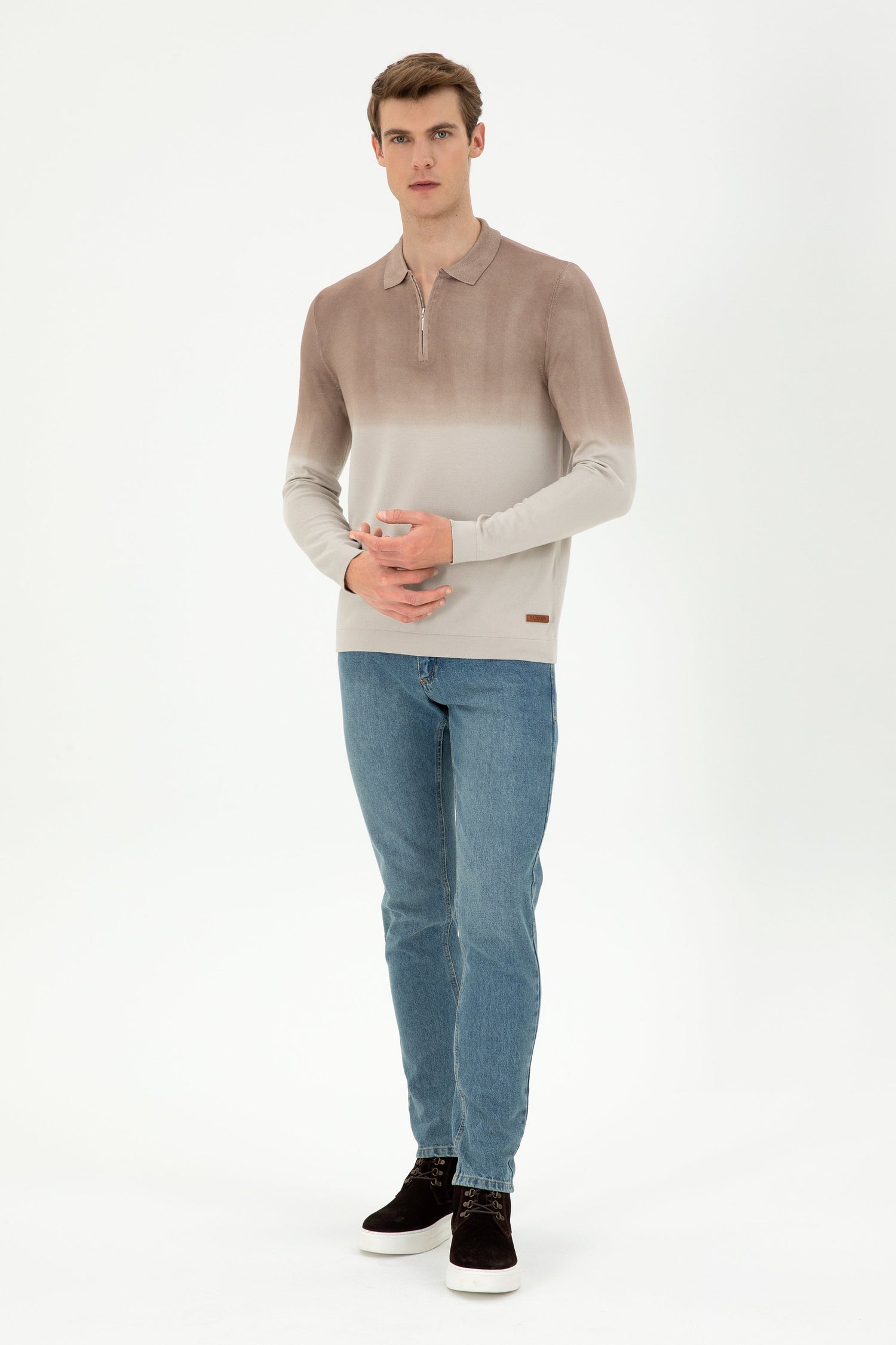 Multi-Color Ombre Knitwear Polo Shirt_G081SZ0TK0 1955036_VR049_05