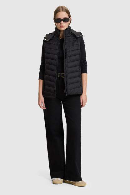 U.S. Polo Assn. Black Women Black Hooded Padded Vest SKU: G082GL0100 PU-13437_VR046 Image 04