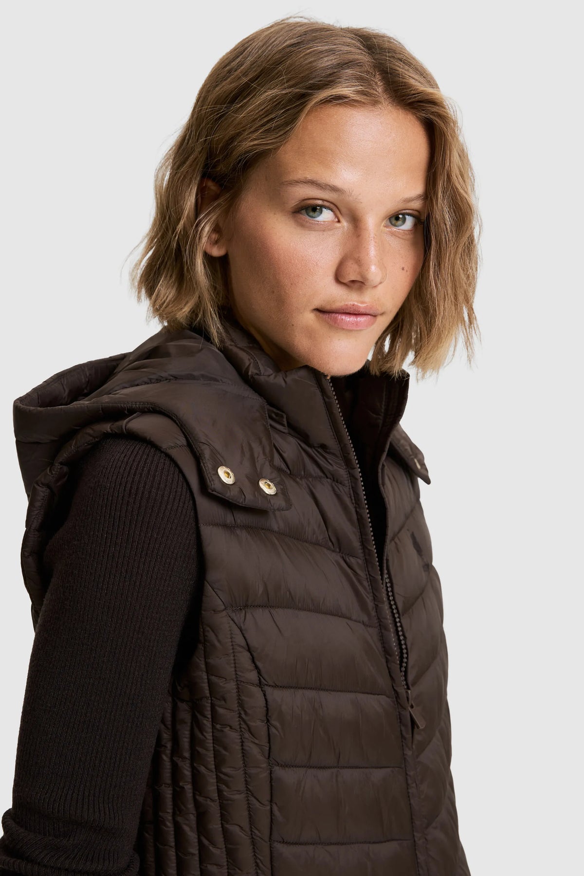 U.S. Polo Assn. Dark Brown Women Dark Brown Padded Vest SKU: G082GL0100 PU-13437_VR084 Image 02