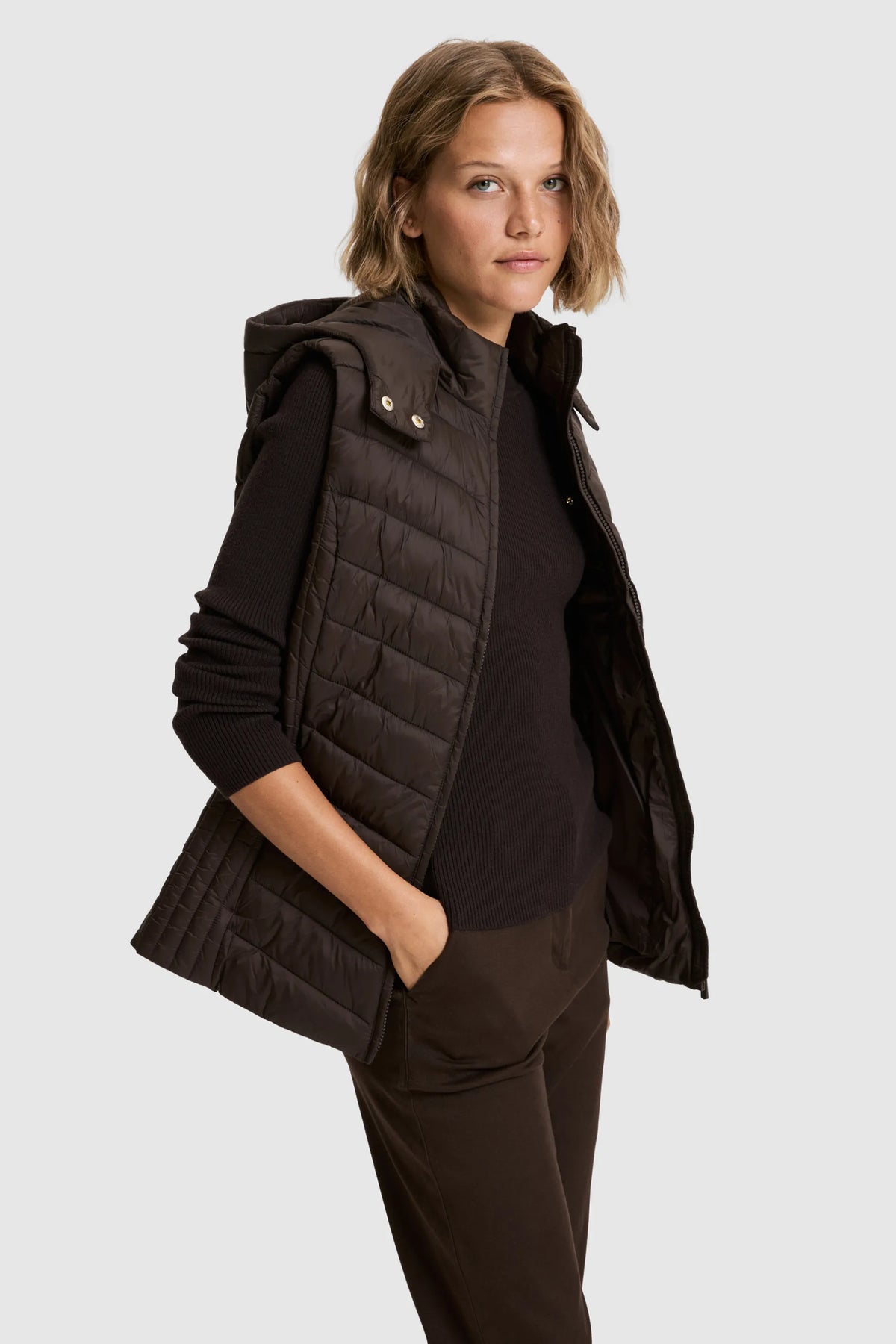 U.S. Polo Assn. Dark Brown Women Dark Brown Padded Vest SKU: G082GL0100 PU-13437_VR084 Image 03