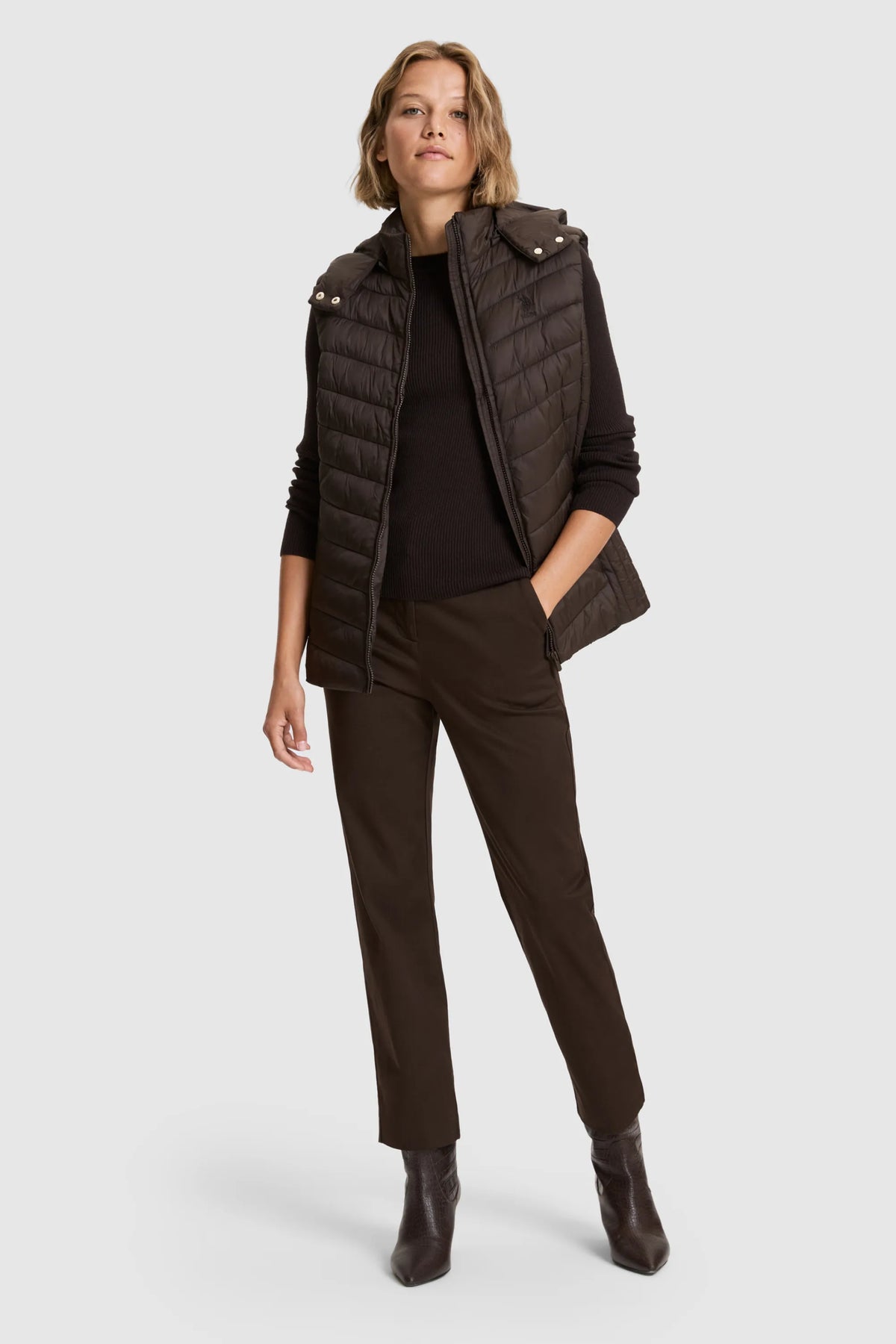 U.S. Polo Assn. Dark Brown Women Dark Brown Padded Vest SKU: G082GL0100 PU-13437_VR084 Image 04