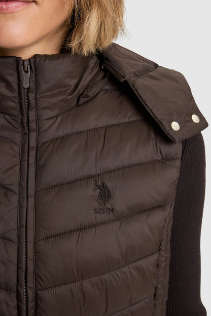 U.S. Polo Assn. Dark Brown Women Dark Brown Padded Vest SKU: G082GL0100 PU-13437_VR084 Image 06