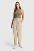 U.S. Polo Assn. Light Khaki Women Light Khaki Wide Leg Drawstring Slip on Trousers SKU: G082GL0780 PU-9823_VR183 Image 01