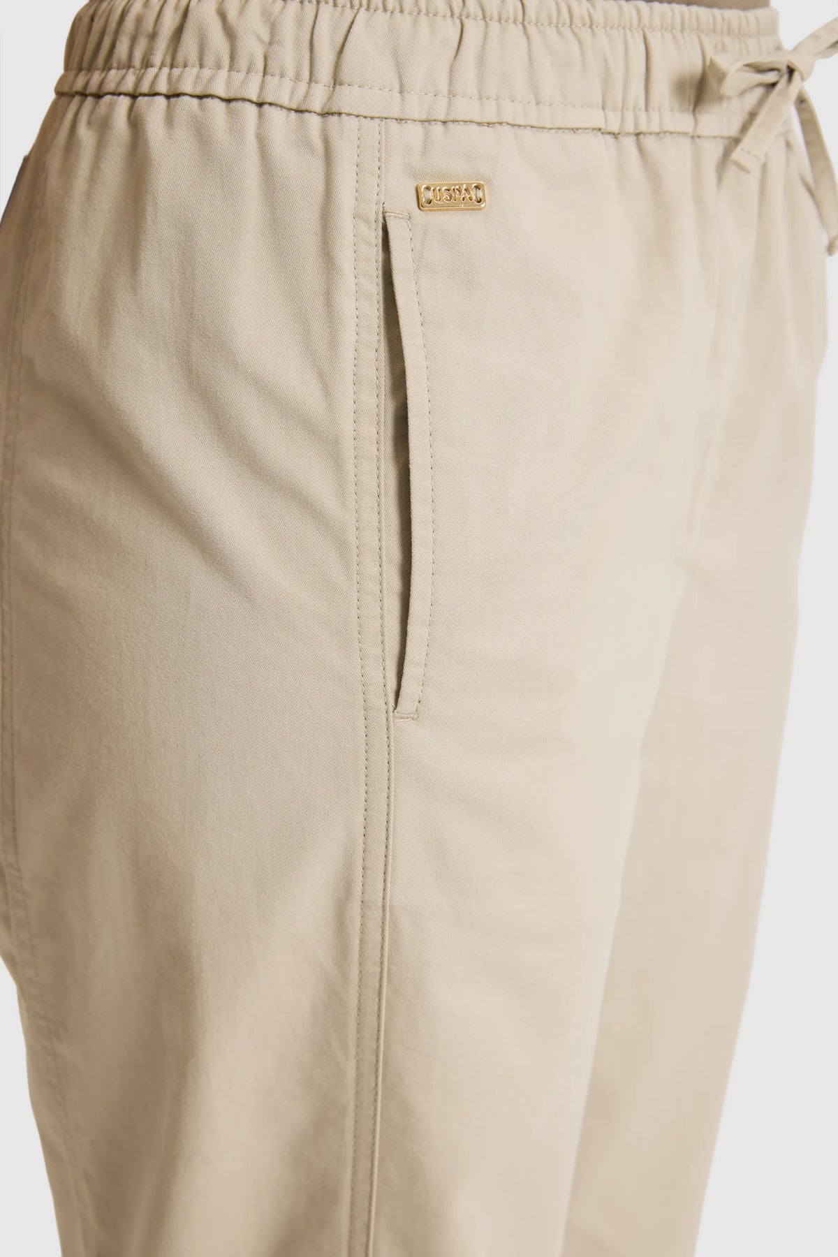 U.S. Polo Assn. Light Khaki Women Light Khaki Wide Leg Drawstring Slip on Trousers SKU: G082GL0780 PU-9823_VR183 Image 06