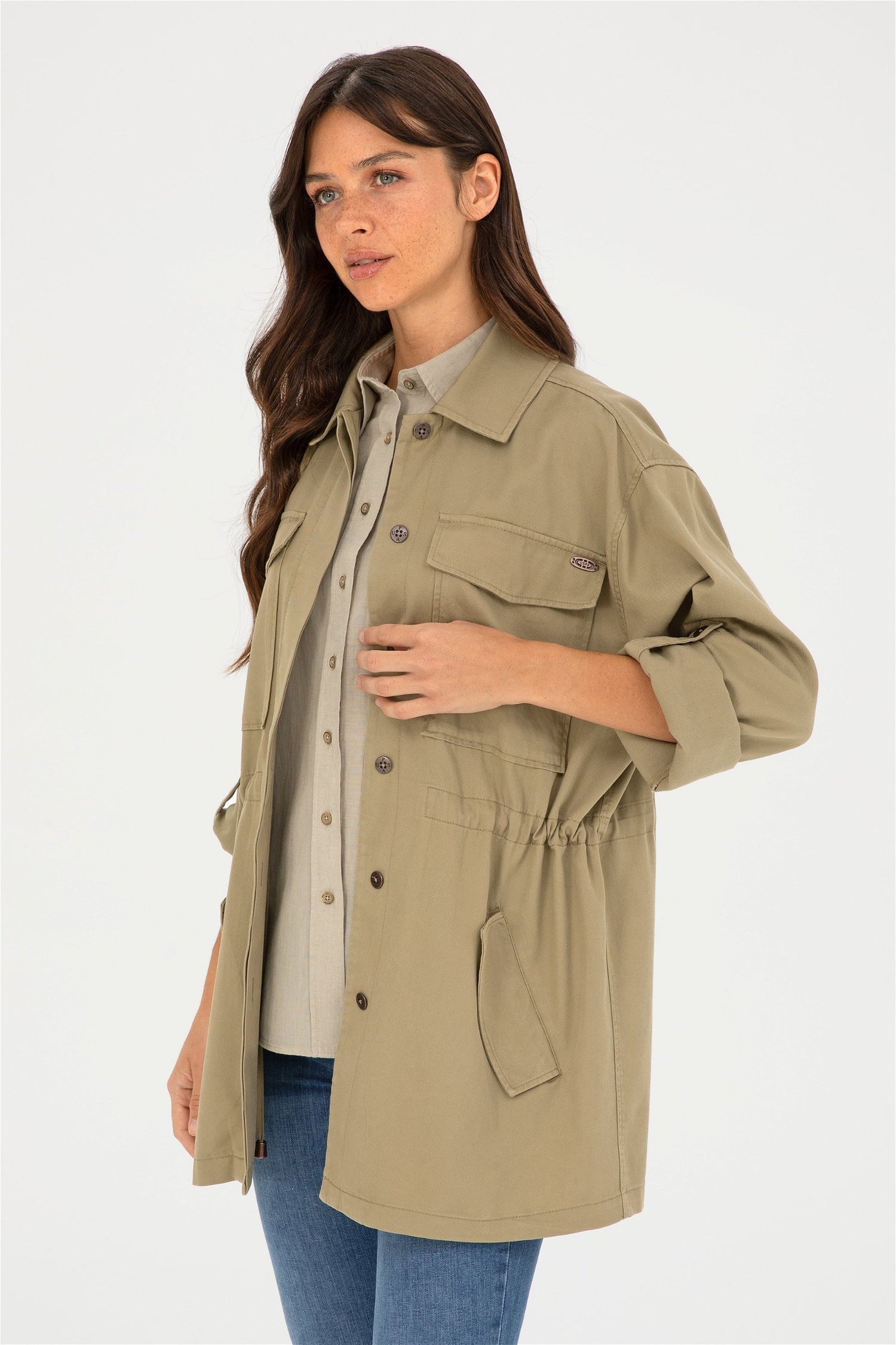 Beige Shirt Style Jackets_G082SZ0020 1840567_VR027_01