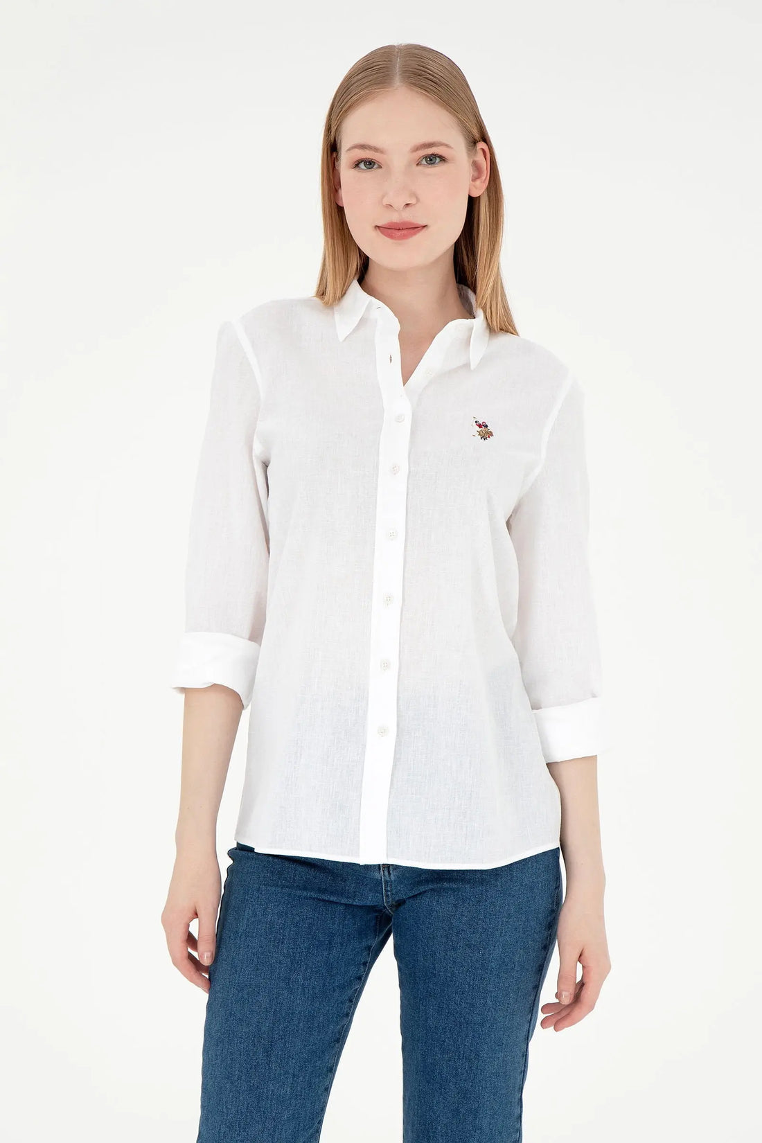 U.S. Polo Assn._White Shirt Long Sleeve_G082SZ0040 2087045_VR013_01