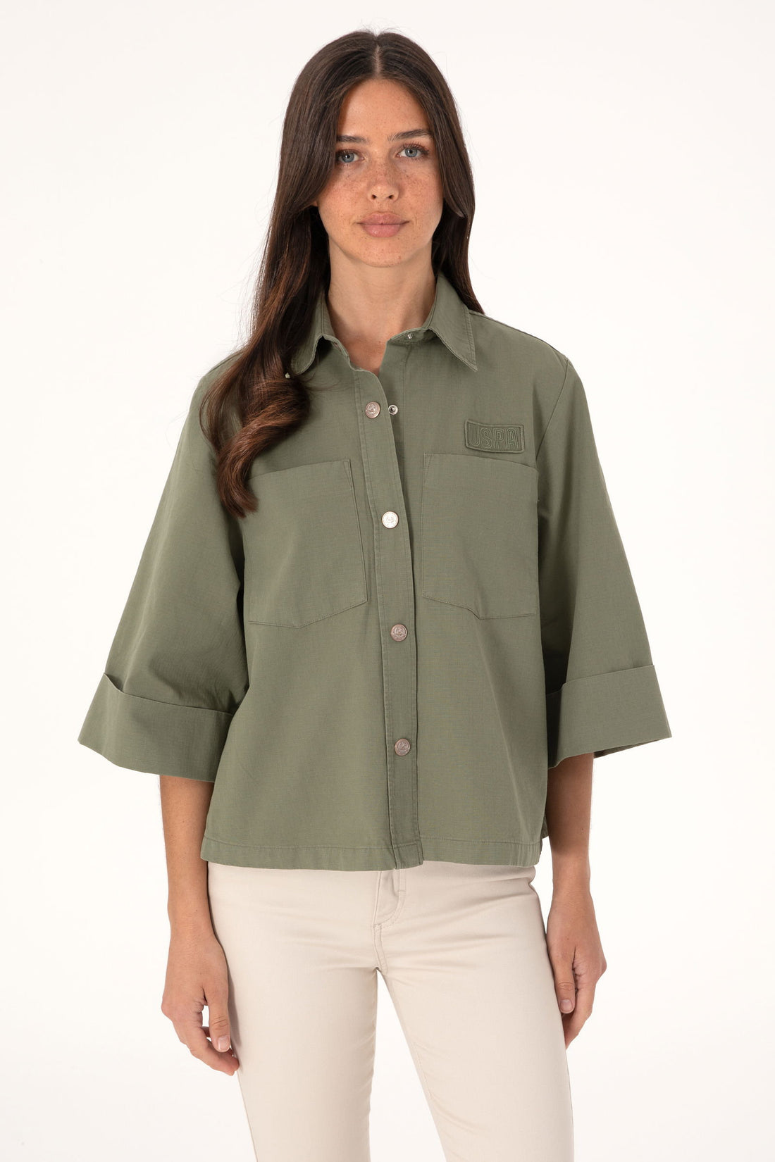 U.S. Polo Assn._Dark Khaki Short Sleeve_G082SZ0040 2102453_VR111_01